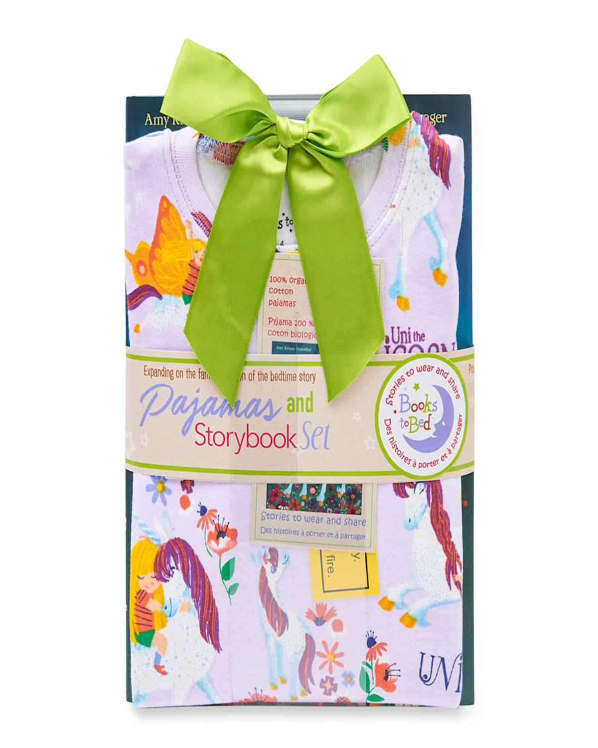 Books To Bed Little Girl's Uni The Unicorn 3-piece Cotton Pajama & Book Set In Purple