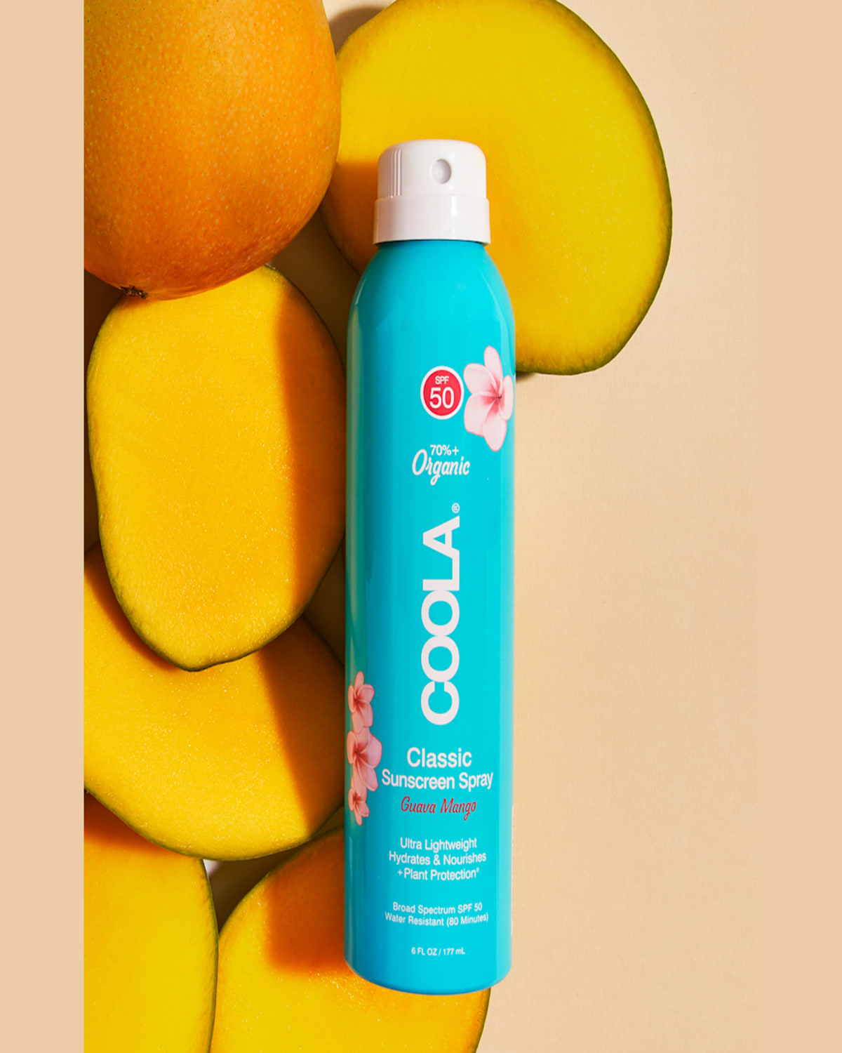 Coola Classic Body Organic Sunscreen Spray Spf 50 - Guava Mango 6 Oz.