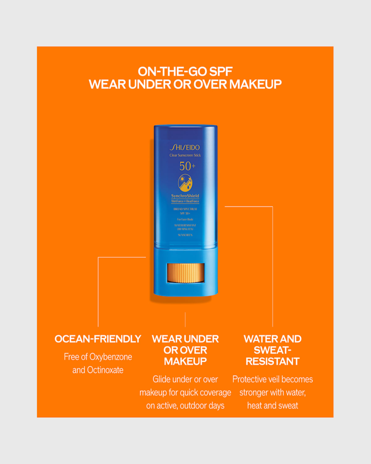 Shiseido Clear Sunscreen Stick Spf 50 0.7 oz / 20 G