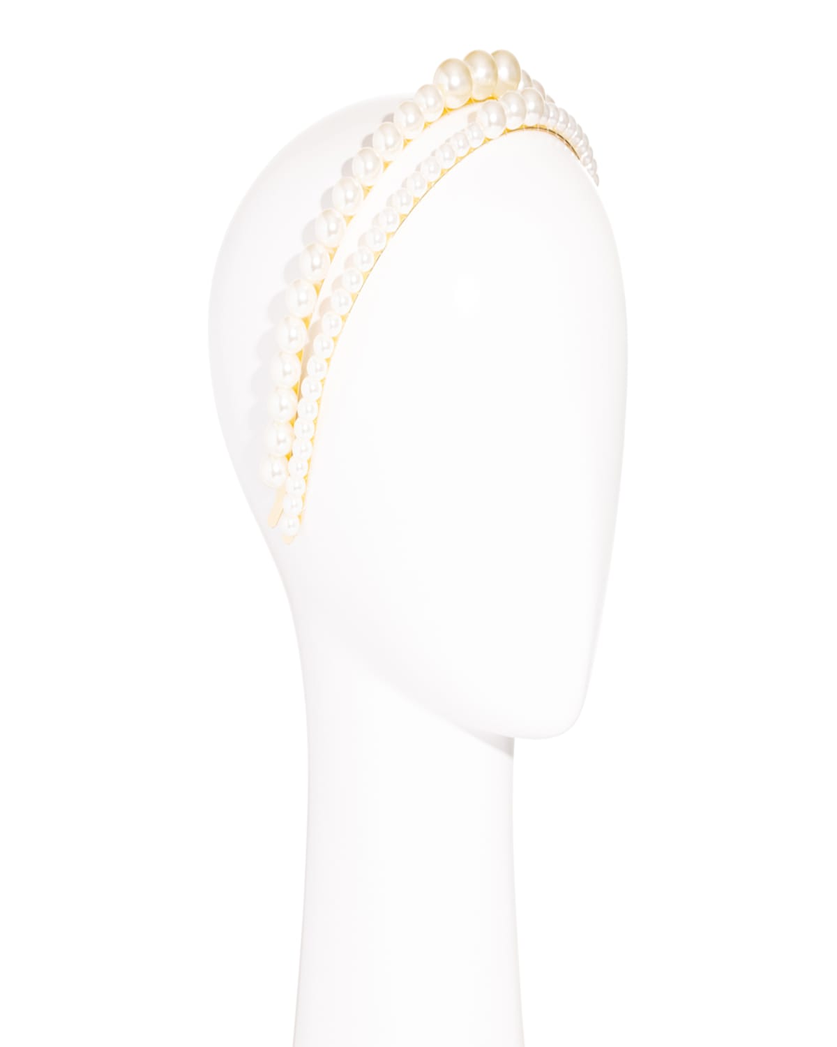 L Erickson Pearly Headbands, Set Of 2 In Cream Pearl/gold