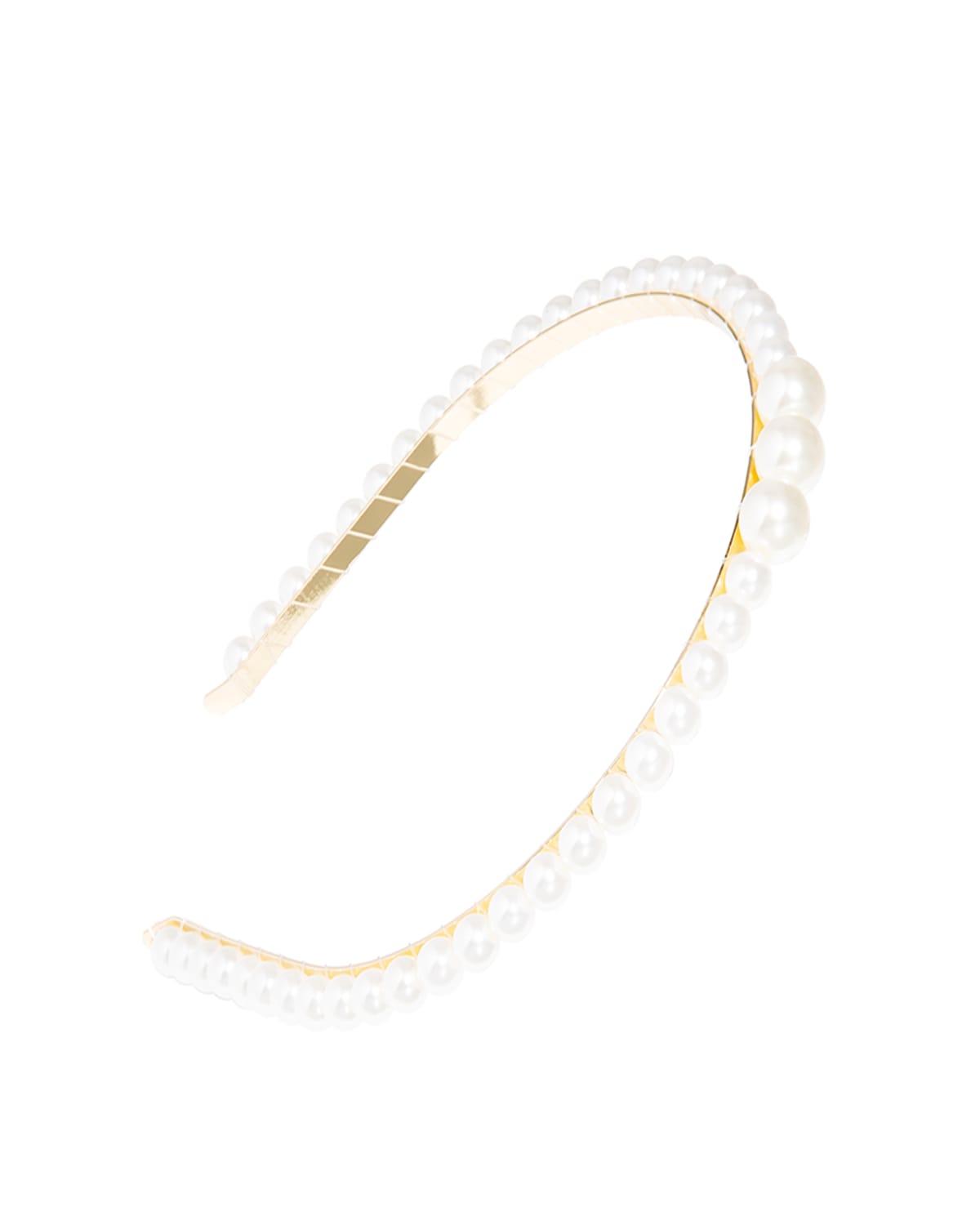 L Erickson Pearly Headbands, Set Of 2 In Cream Pearl/gold