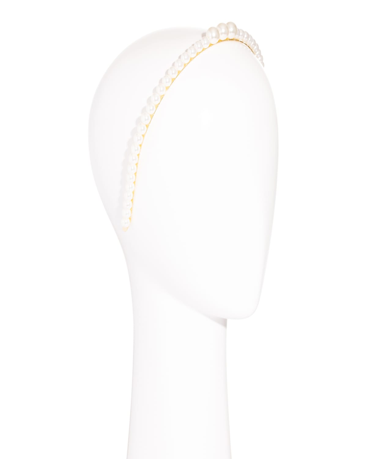 L Erickson Pearly Headbands, Set Of 2 In Cream Pearl/gold