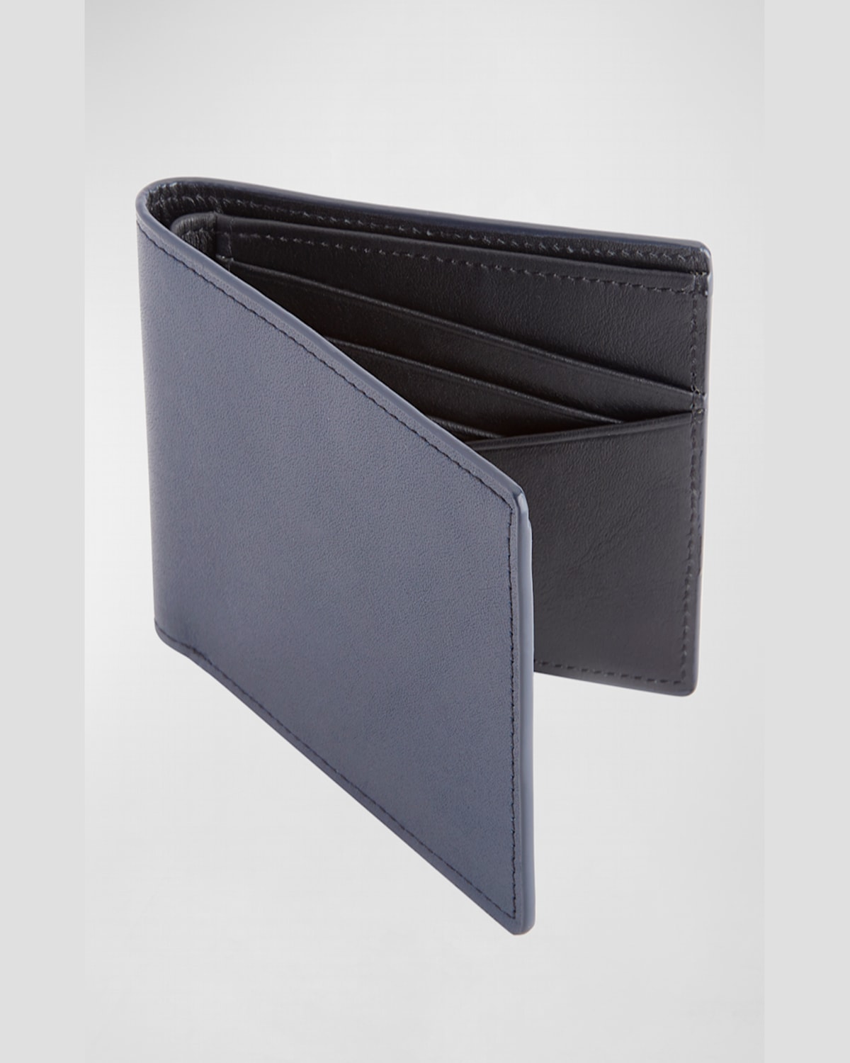 Royce New York Rfid Blocking Bifold Wallet In Navy Blue And Black