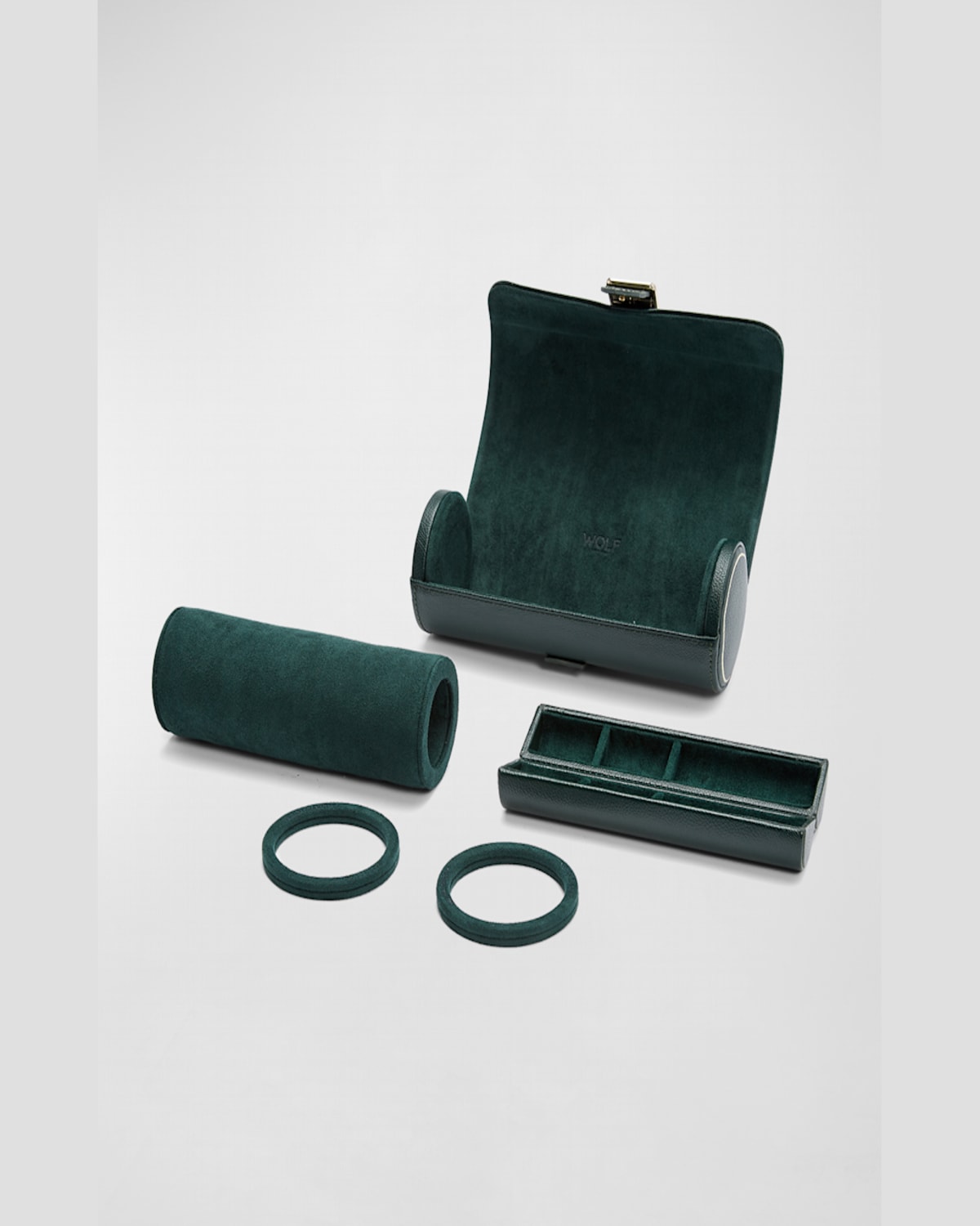 Wolf British Racing Triple Watch Roll In Green