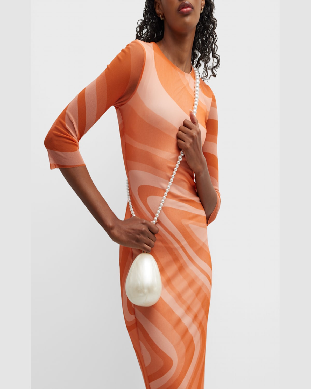 Simone Rocha Pearl Egg Acrylic Wristlet Bag In Pearl Pearl