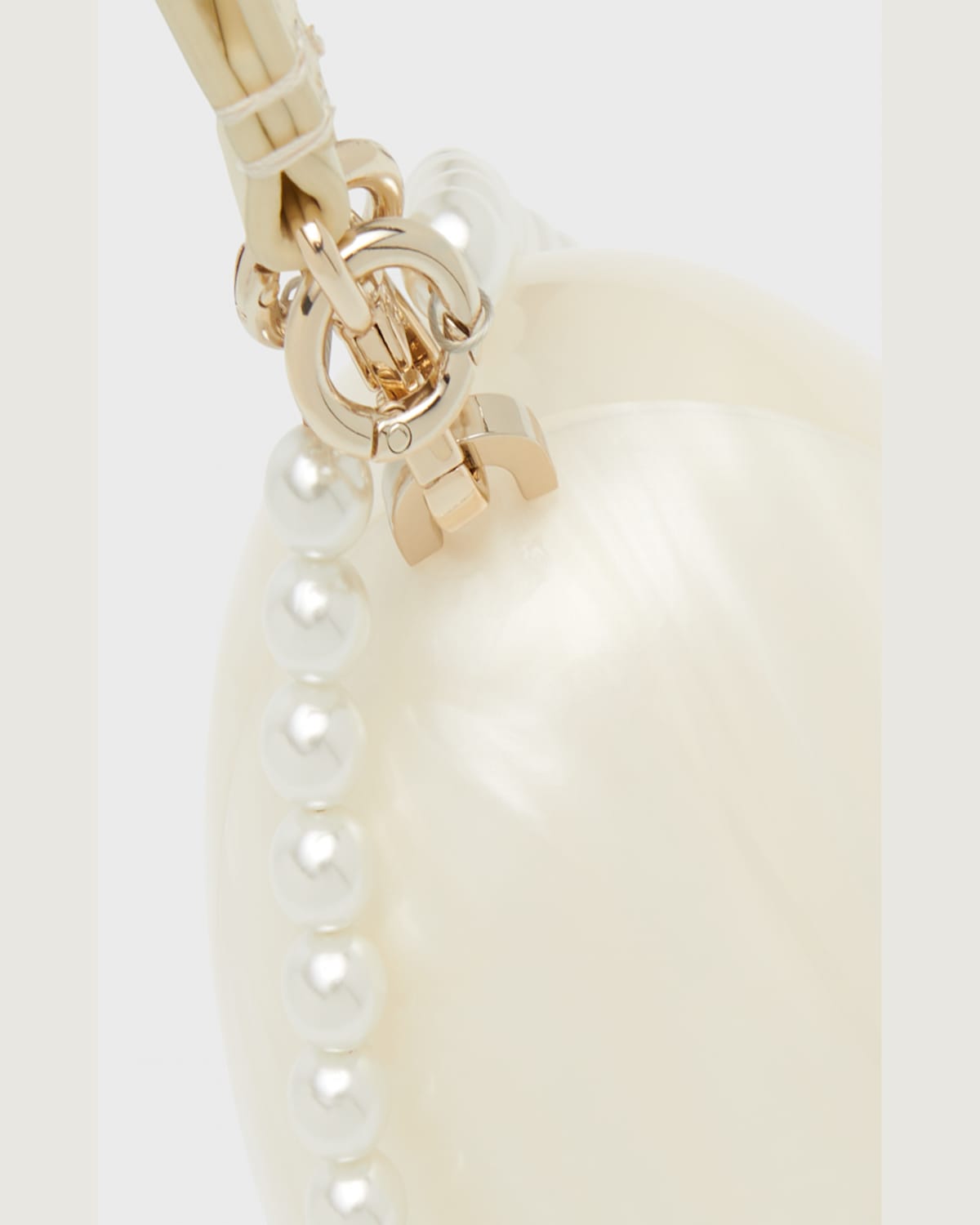Simone Rocha Pearl Egg Acrylic Wristlet Bag In Pearl Pearl