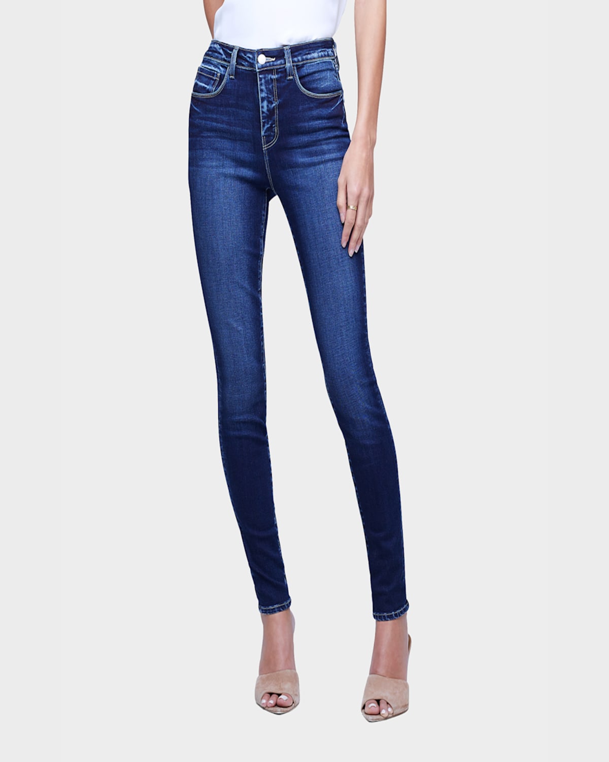 L'agence Marguerite High-rise Skinny Jeans In Blue