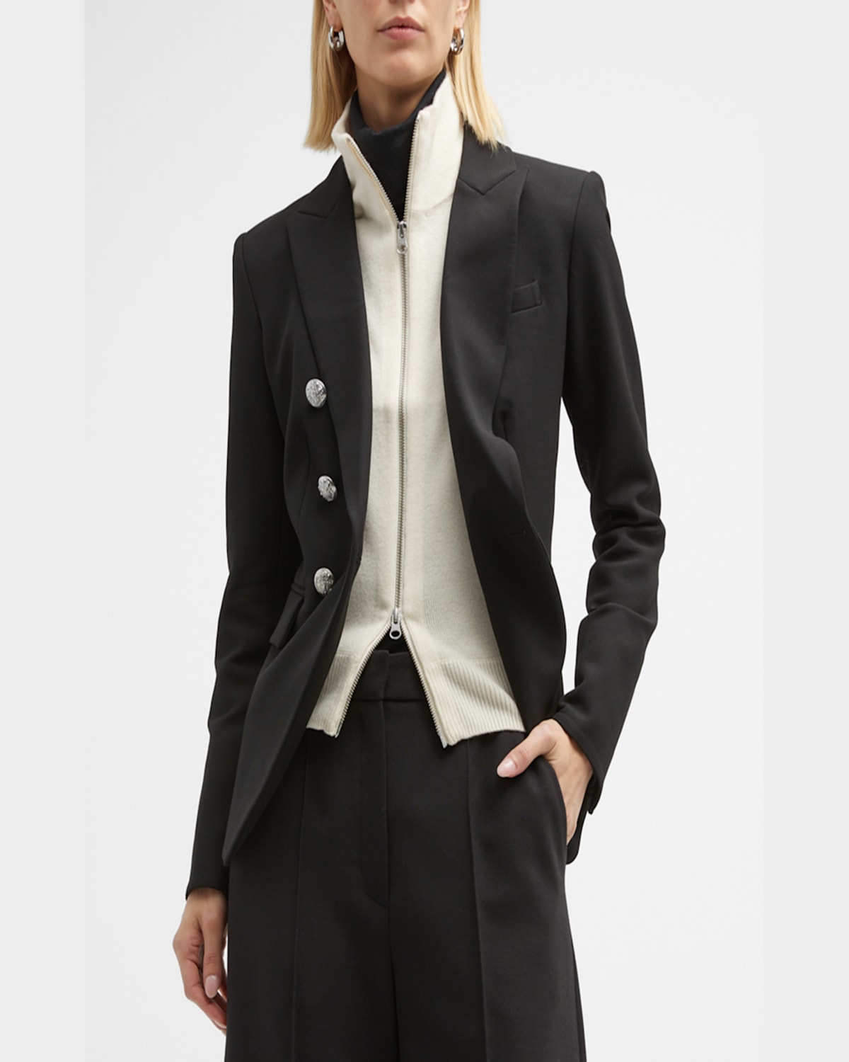 Shop Veronica Beard Uptown Cashmere Dickey In Ivory