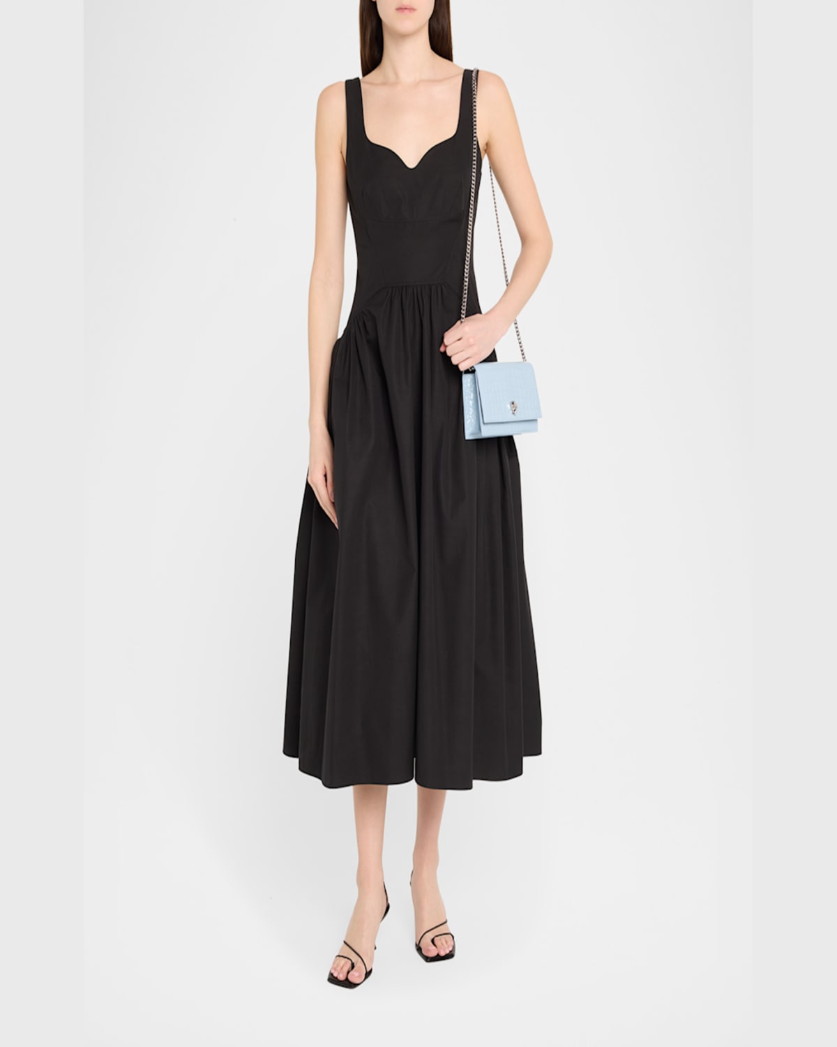 Alexander Mcqueen Mini Skull Croc-embossed Crossbody Bag In Shirting Blue