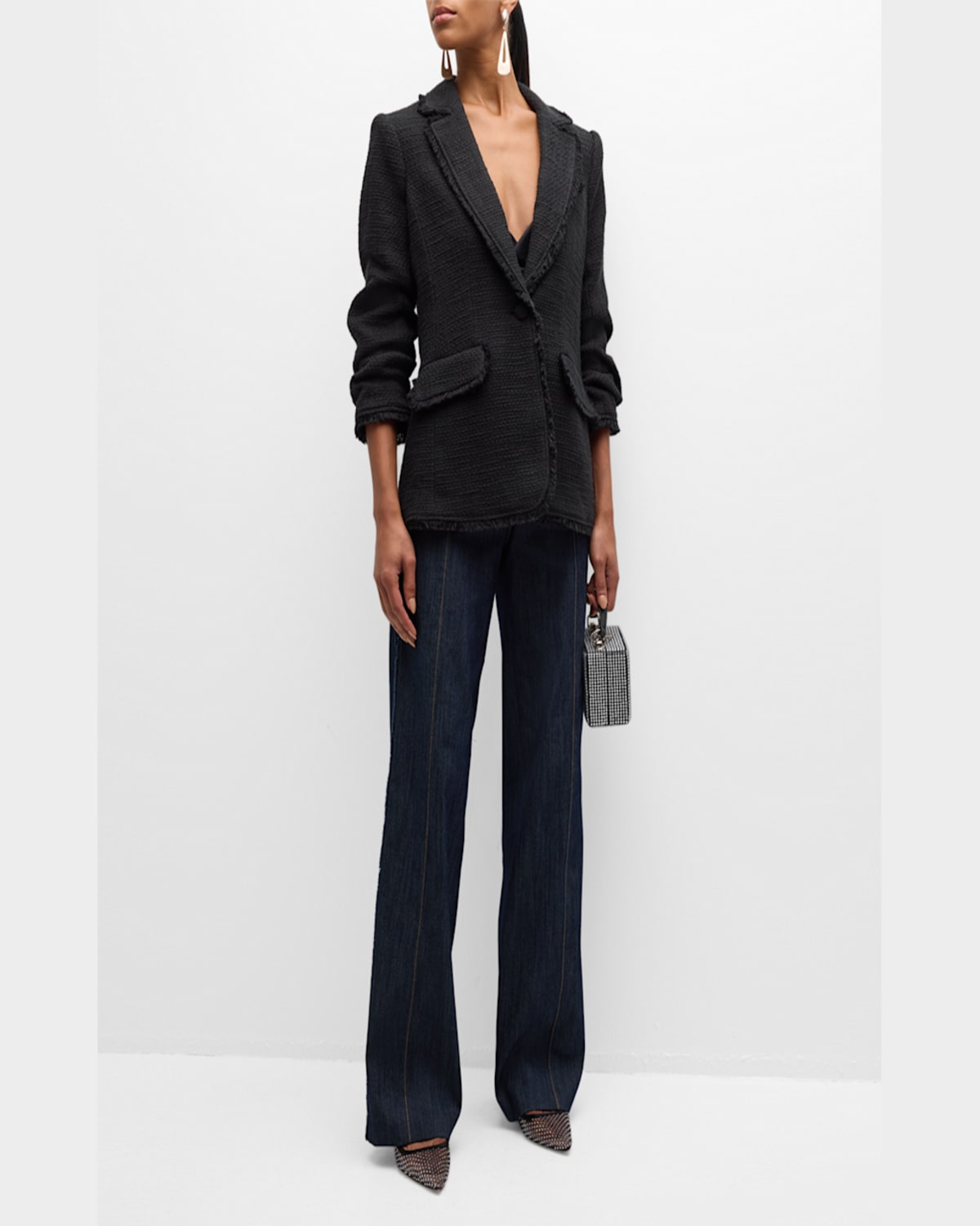 Cinq À Sept Khloe Boucle Blazer In Black