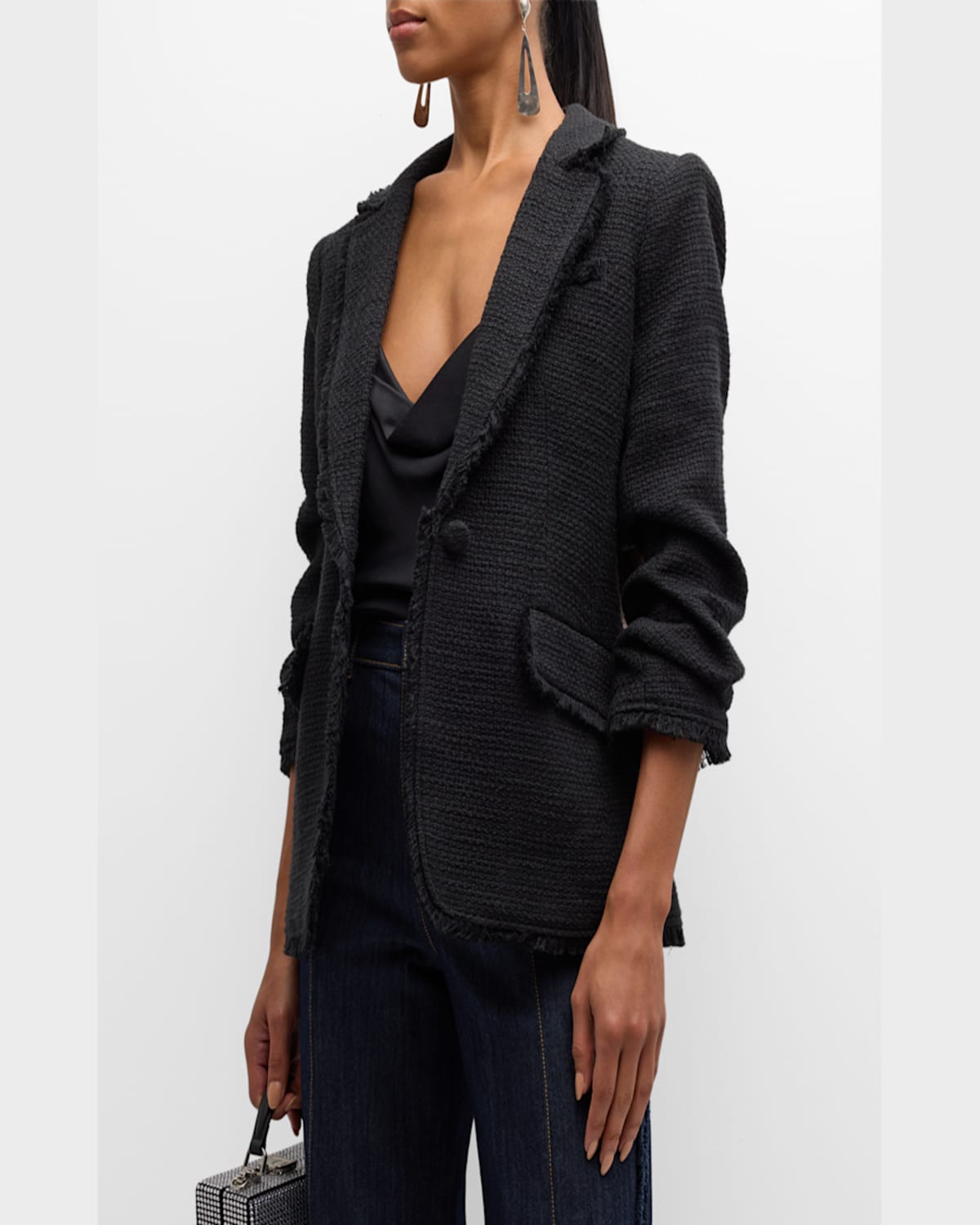 Cinq À Sept Khloe Boucle Blazer In Black