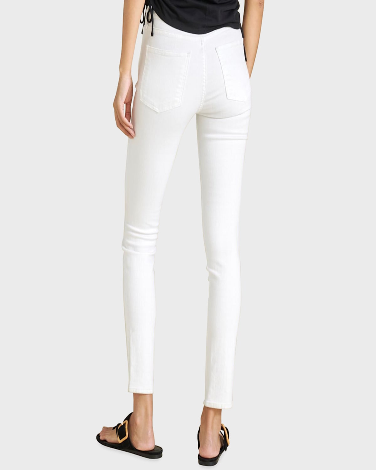 Shop Veronica Beard Jeans Debbie High-rise Skinny Jeans In White