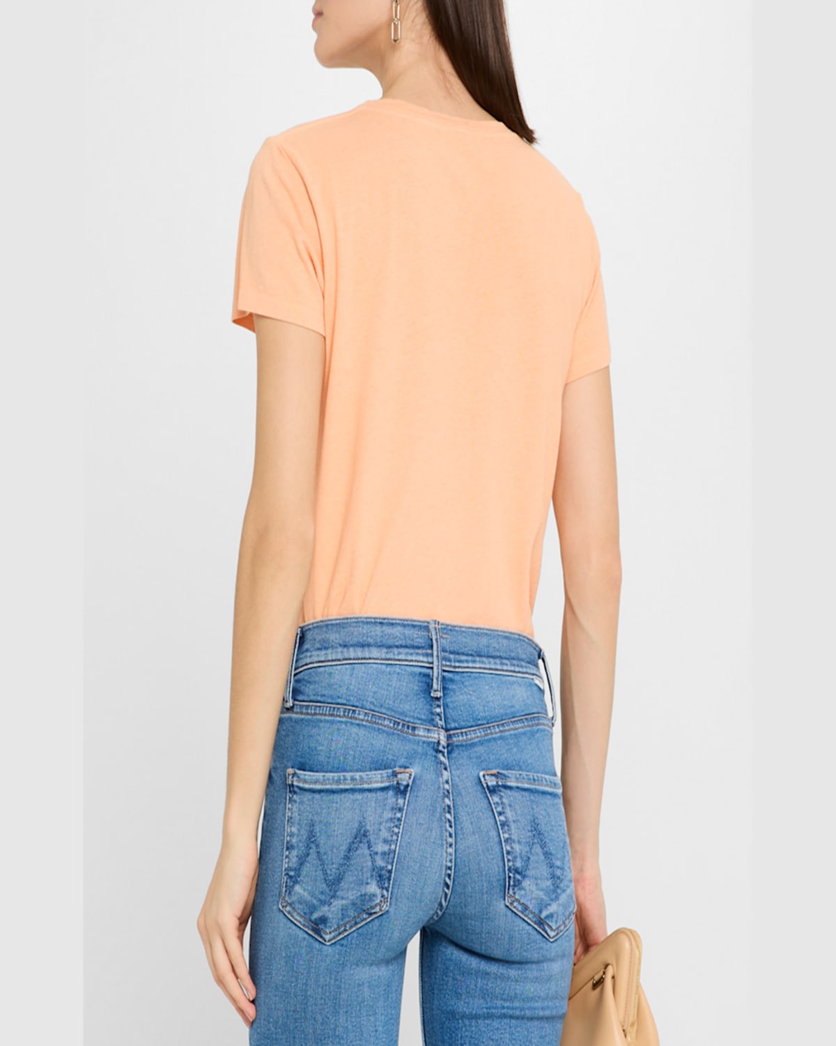 Shop Mother The Lil' Goodie Goodie Cropped Tee In Peach Cobbler- Bitchn