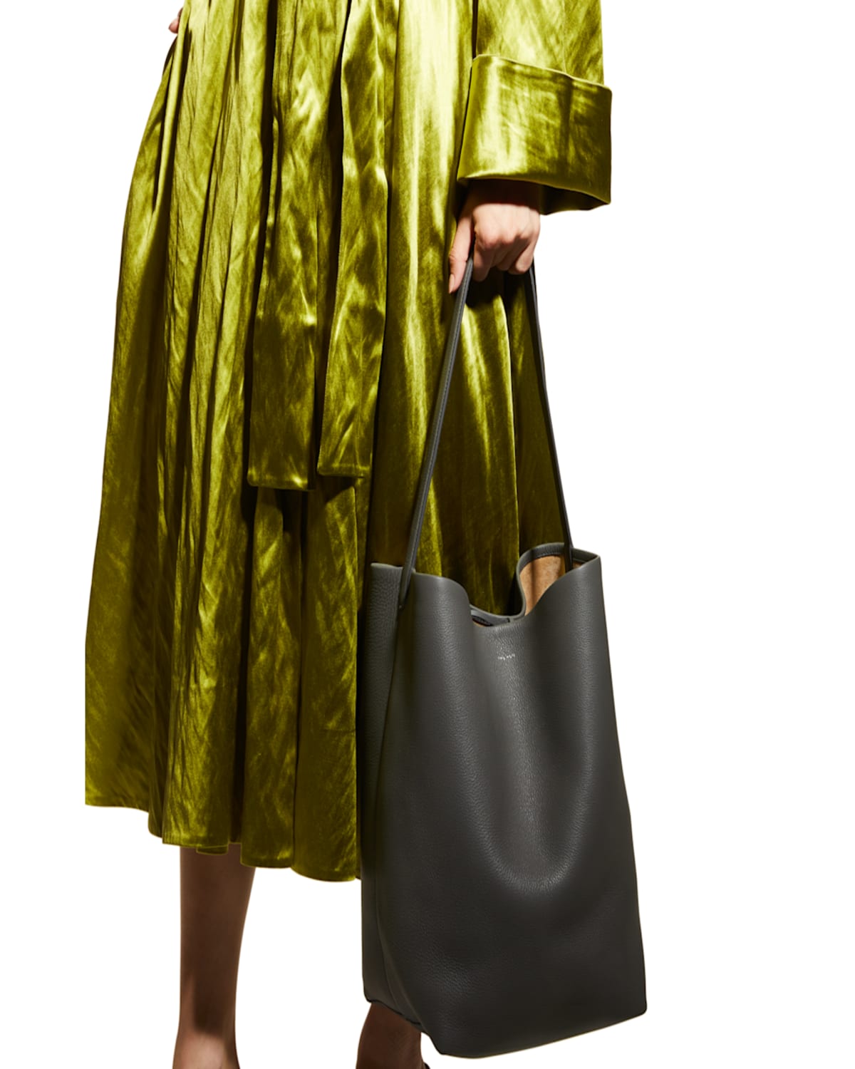 Shop The Row N/s Park Tote Large In Lux Grained Calfksin In Dark Taupe