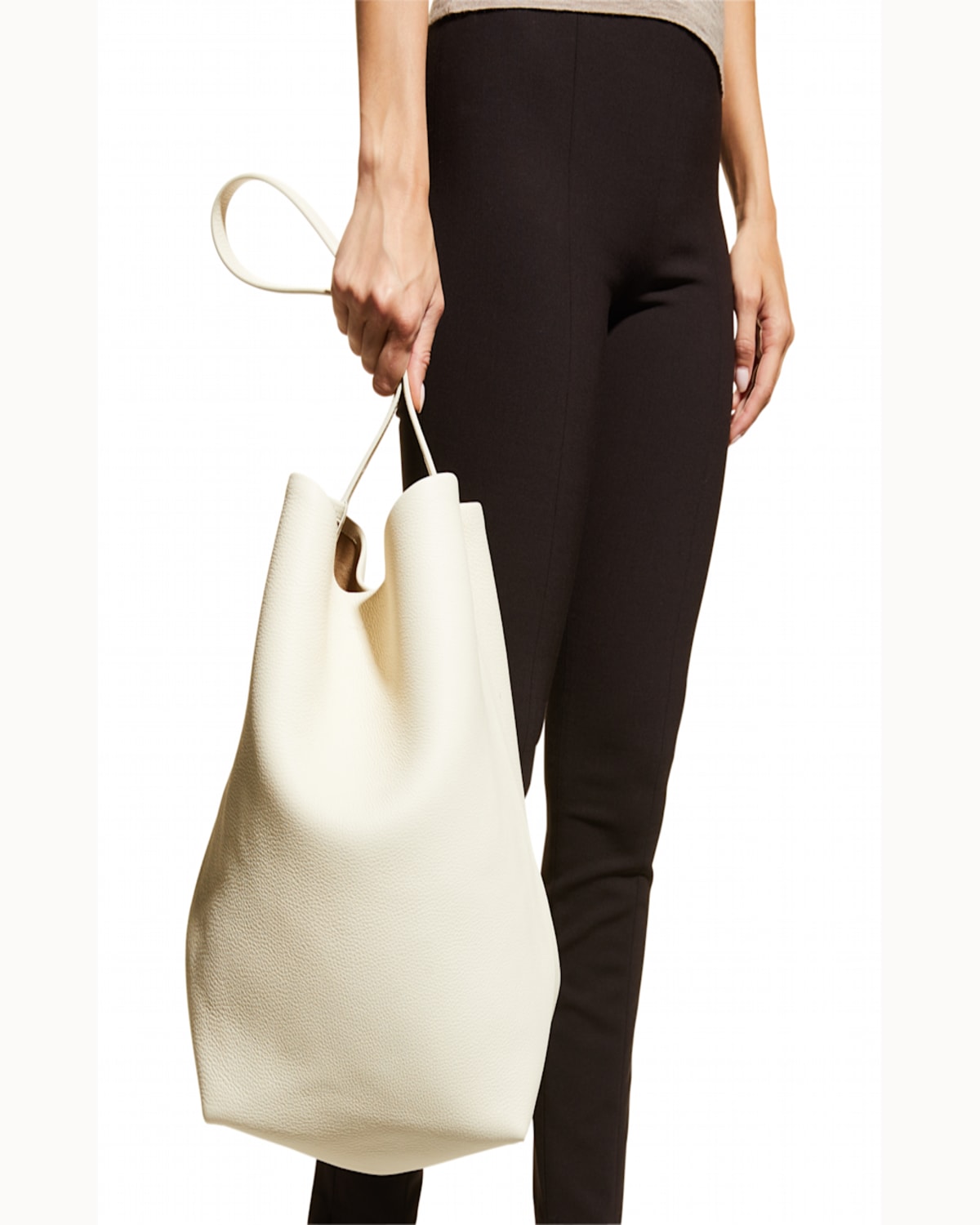 Shop The Row N/s Park Tote Large In Lux Grained Calfksin In Dark Taupe