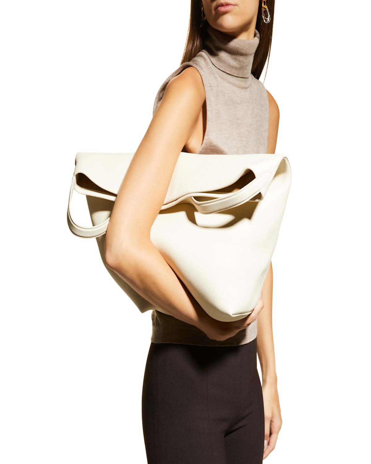 Shop The Row N/s Park Tote Large In Lux Grained Calfksin In Dark Taupe