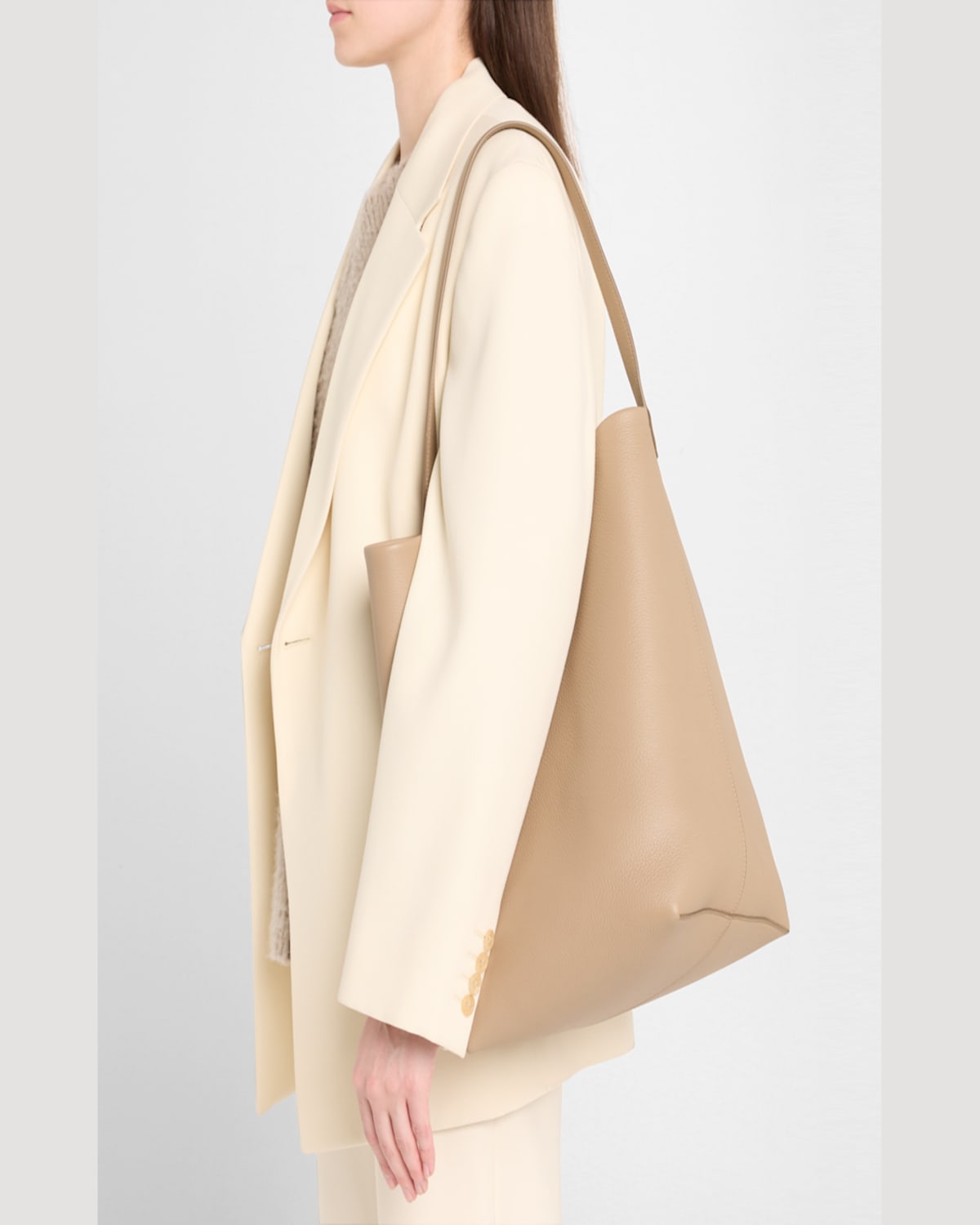 THE ROW N/S PARK TOTE LARGE IN LUX GRAINED CALFKSIN 