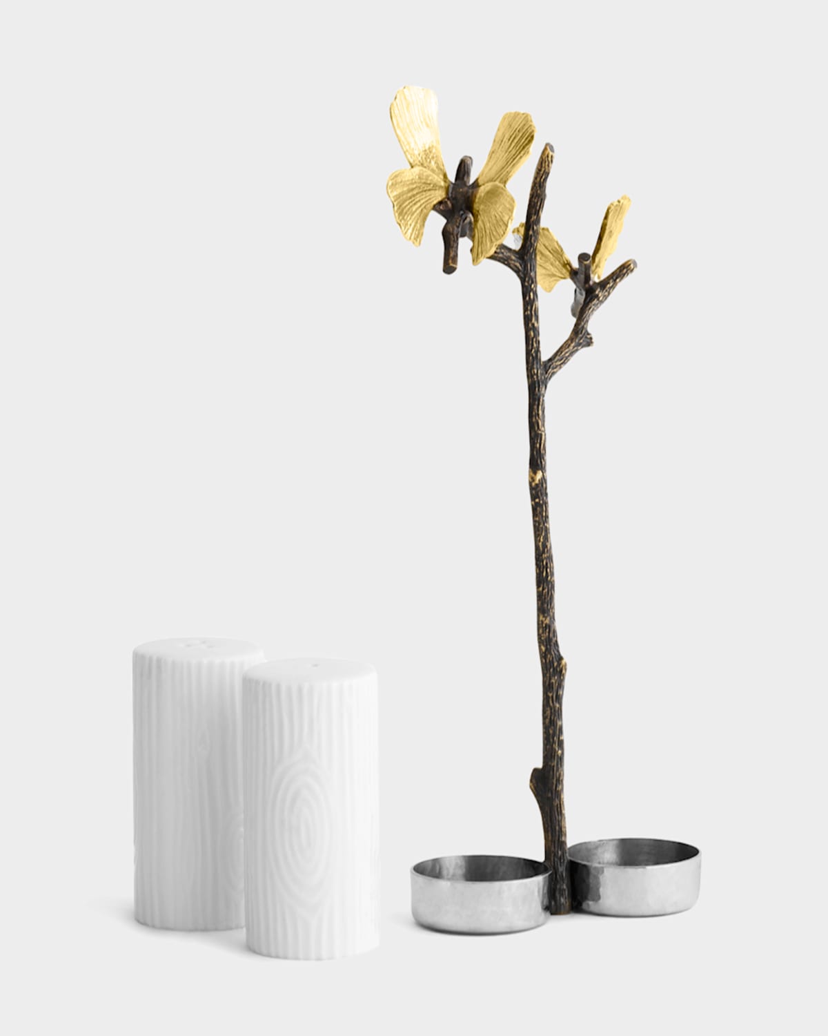Michael Aram Butterfly Ginkgo Salt And Pepper Shakers With Caddy