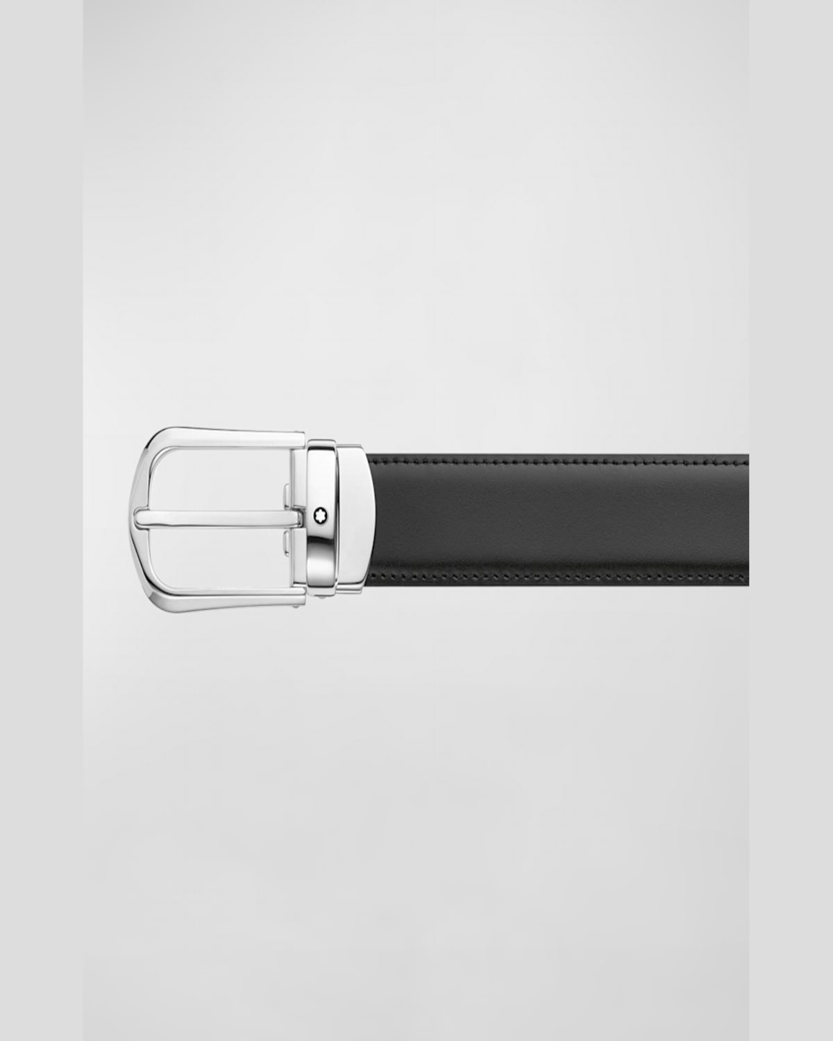 Montblanc 万宝龙 简约针扣商务男士皮带腰带 In Black