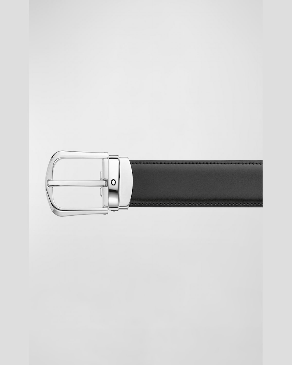 Montblanc 万宝龙 简约针扣商务男士皮带腰带 In Black