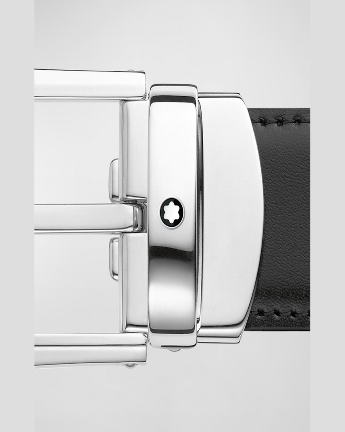 Montblanc 万宝龙 简约针扣商务男士皮带腰带 In Black