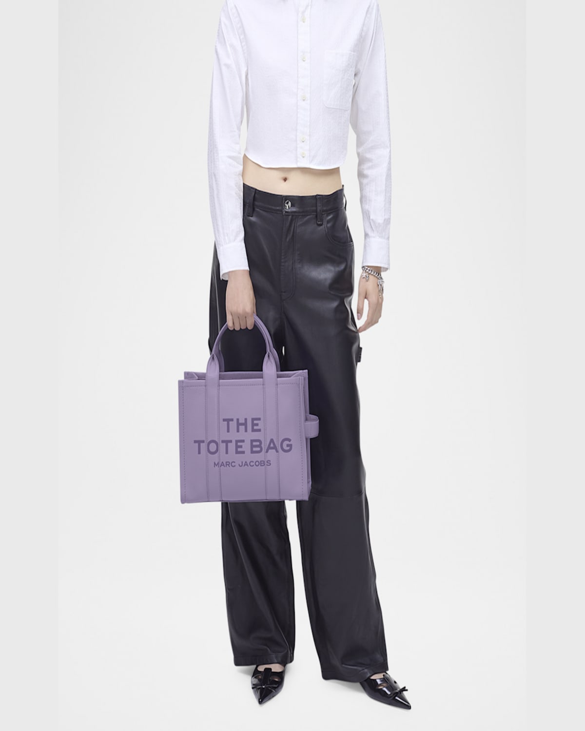 Marc Jacobs The Leather Crossbody Tote Bag In Lilac