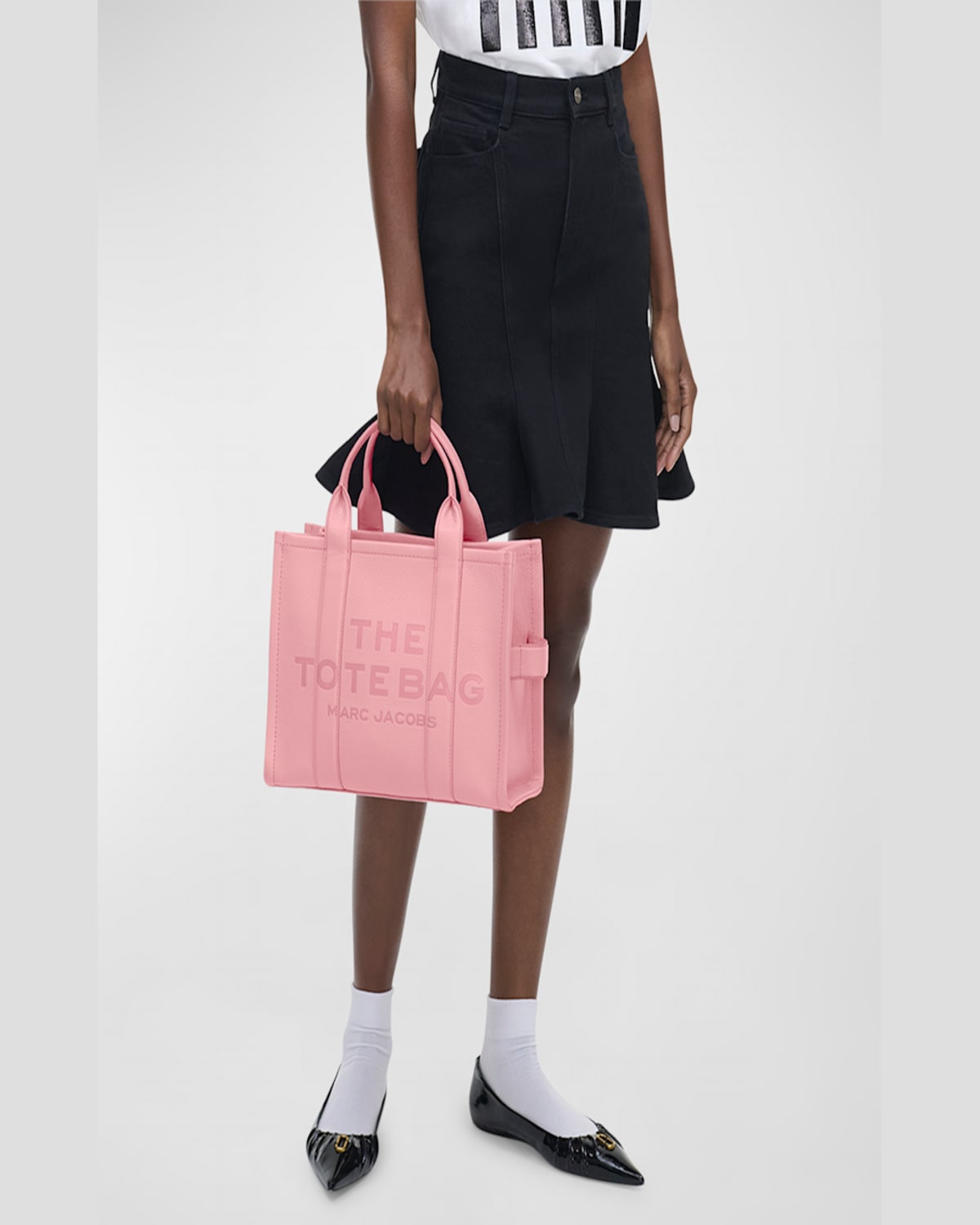 Marc Jacobs The Leather Medium Tote Bag Ribbon Pink In Ribbon Pink