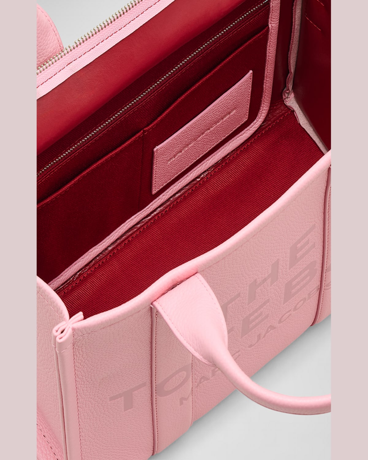 Marc Jacobs The Leather Medium Tote Bag Ribbon Pink In Ribbon Pink