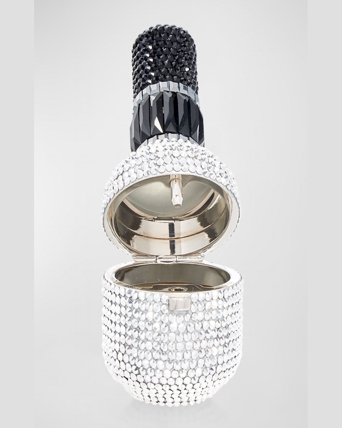 Judith Leiber Nail Polish Crystal Pillbox In Silver Labrador