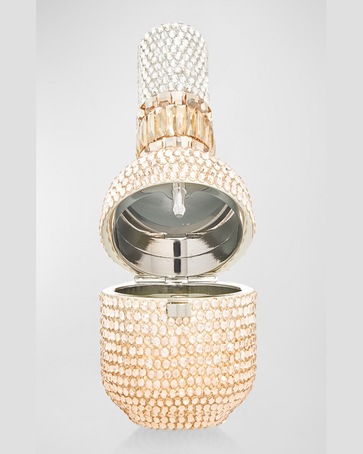 Judith Leiber Nail Polish Crystal Pillbox In Silver Prosecco