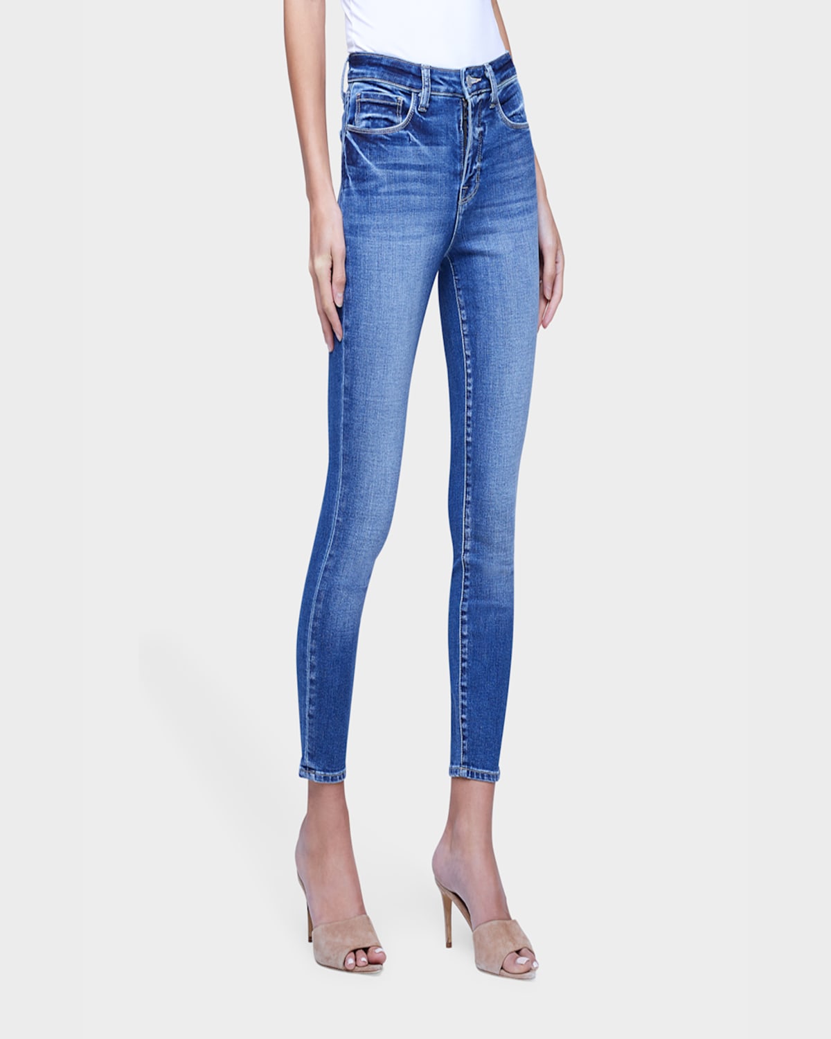 L Agence Margot High-rise Skinny Jeans In Blue
