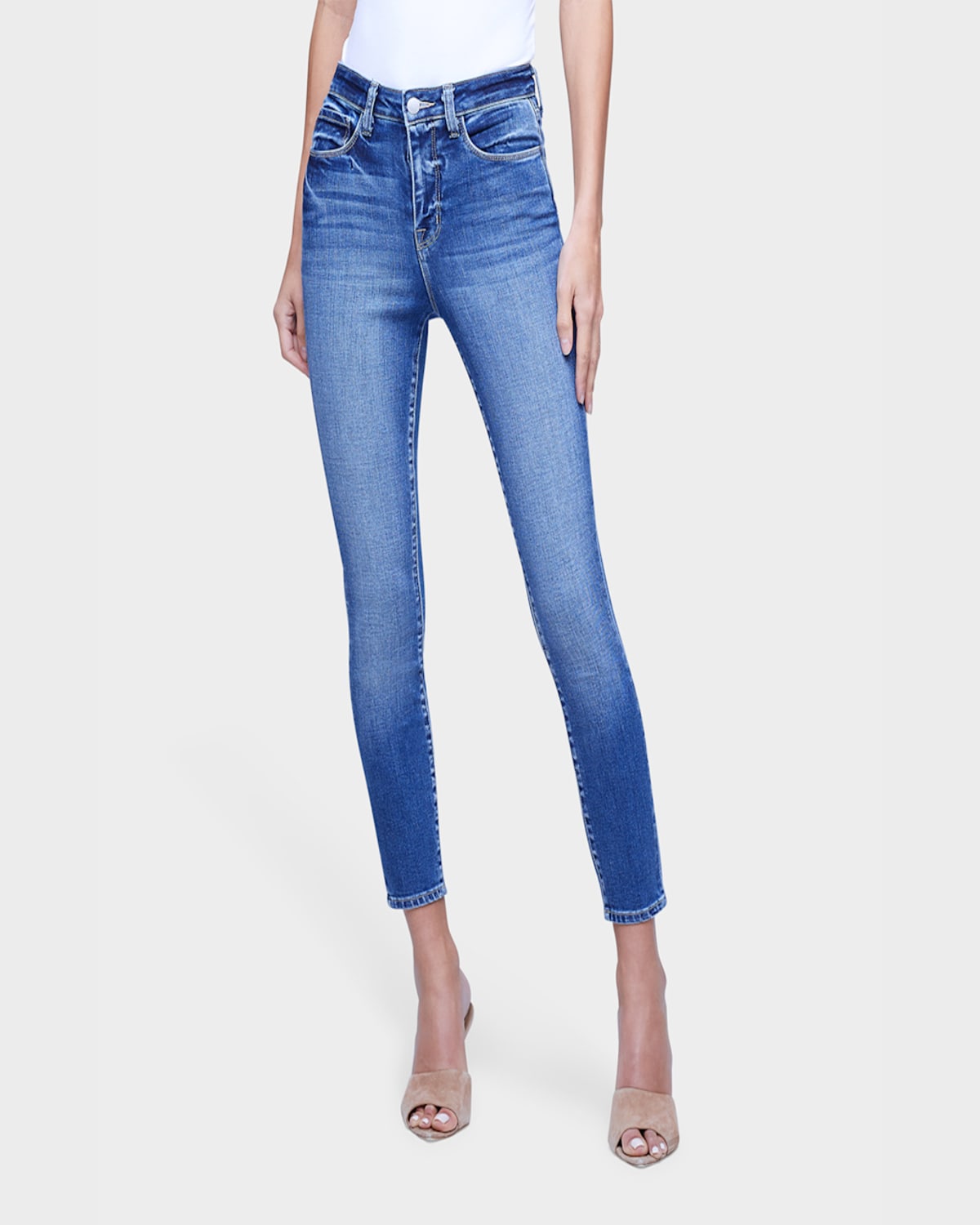 L Agence Margot High-rise Skinny Jeans In Blue
