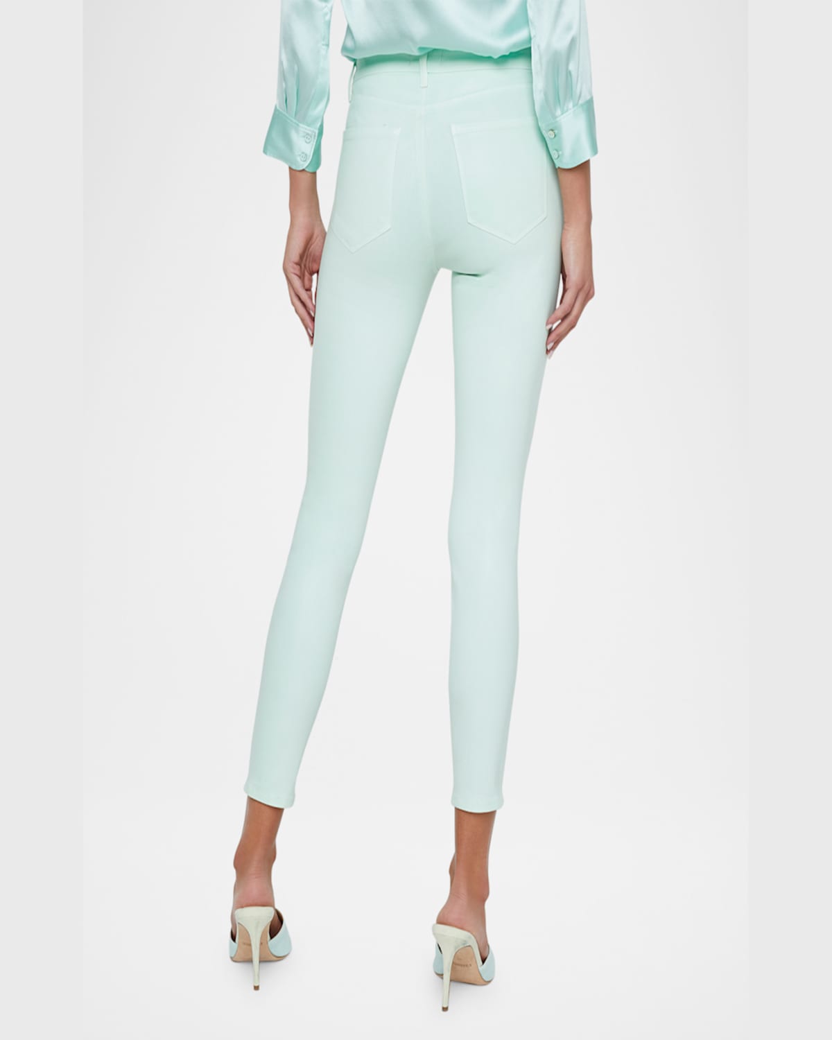 L'AGENCE MARGOT HIGH-RISE COATED SKINNY JEANS