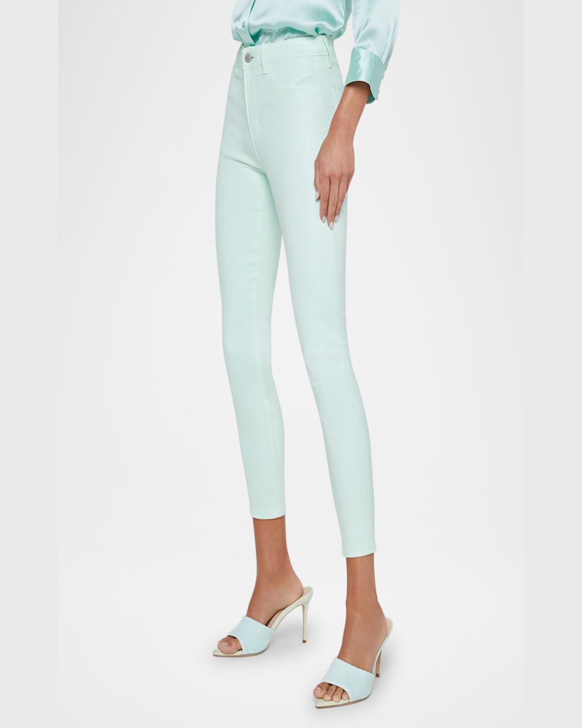 L'AGENCE MARGOT HIGH-RISE COATED SKINNY JEANS