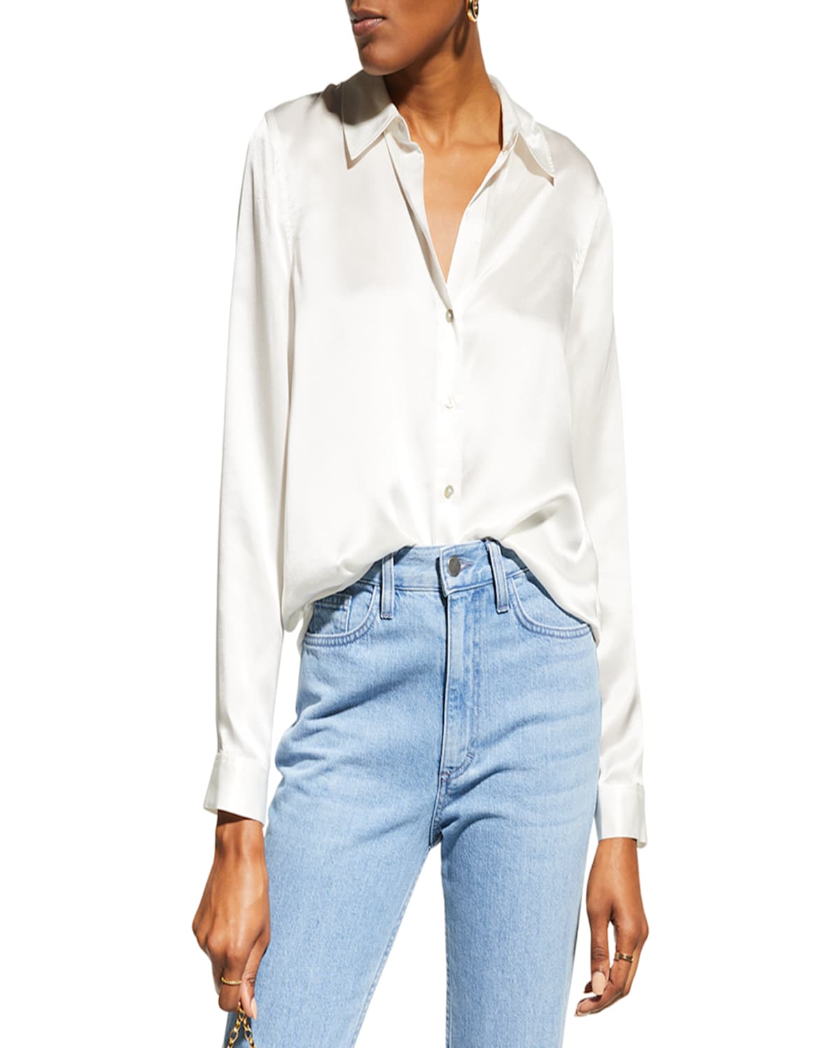 L Agence Tyler Long-sleeve Blouse In Pale Yellow