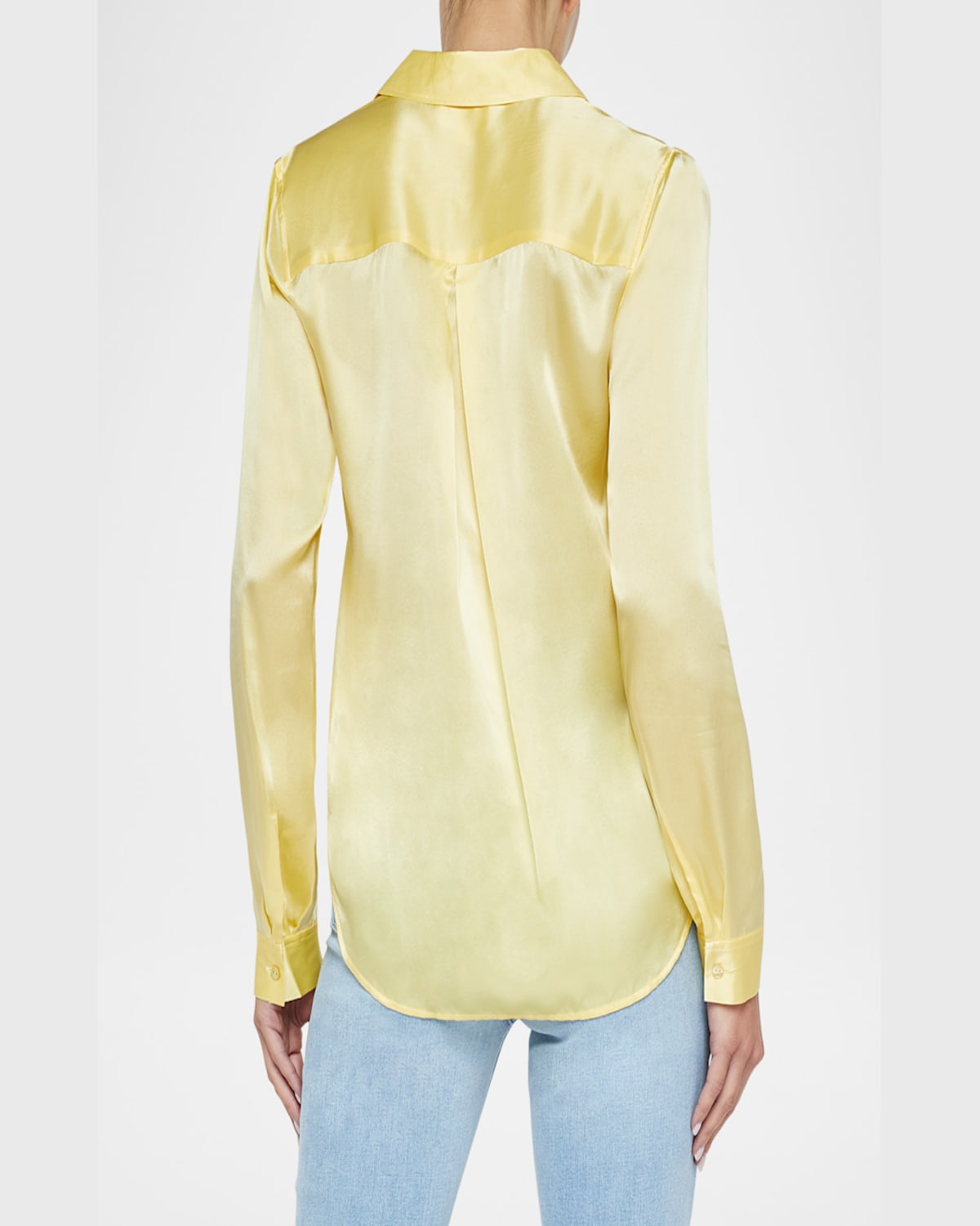 L Agence Tyler Long-sleeve Blouse In Pale Yellow