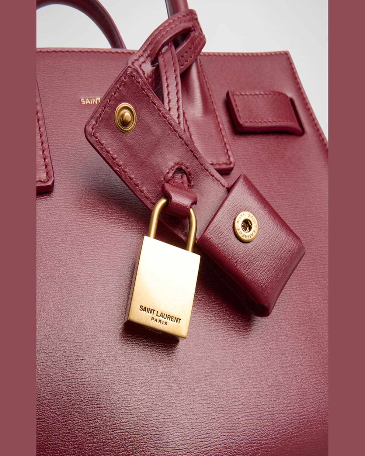Saint Laurent Sac De Jour Nano Top-handle Bag In Smooth Leather In Wine