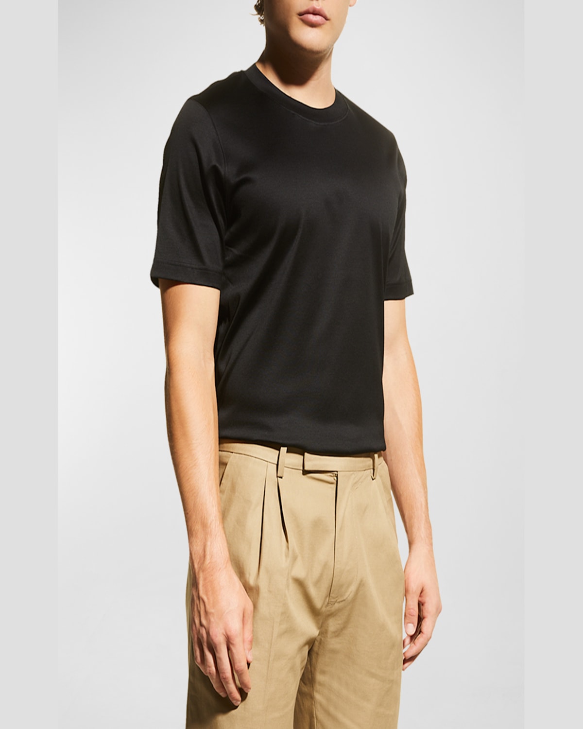 Eton Shirts Slim Fit Black Jersey T-shirt 18 Black In Black