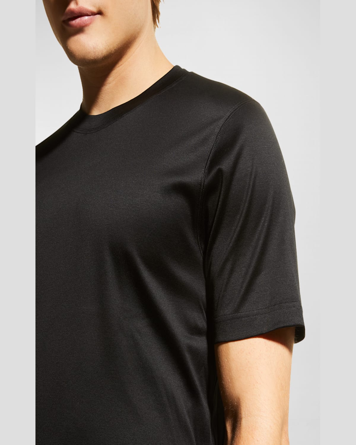 Eton Shirts Slim Fit Black Jersey T-shirt 18 Black In Black