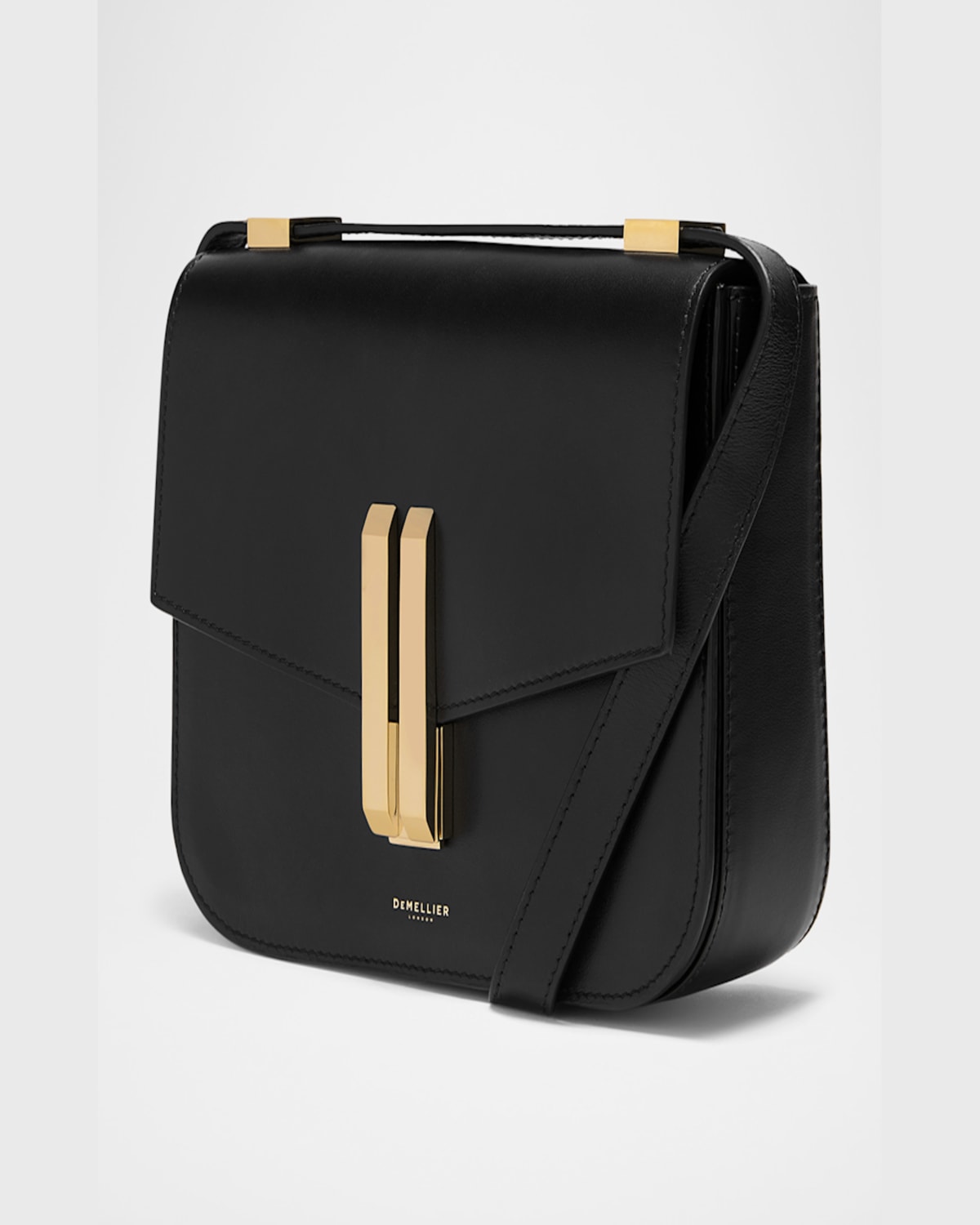 Demellier The Medium Vancouver Leather Crossbody Bag In Black