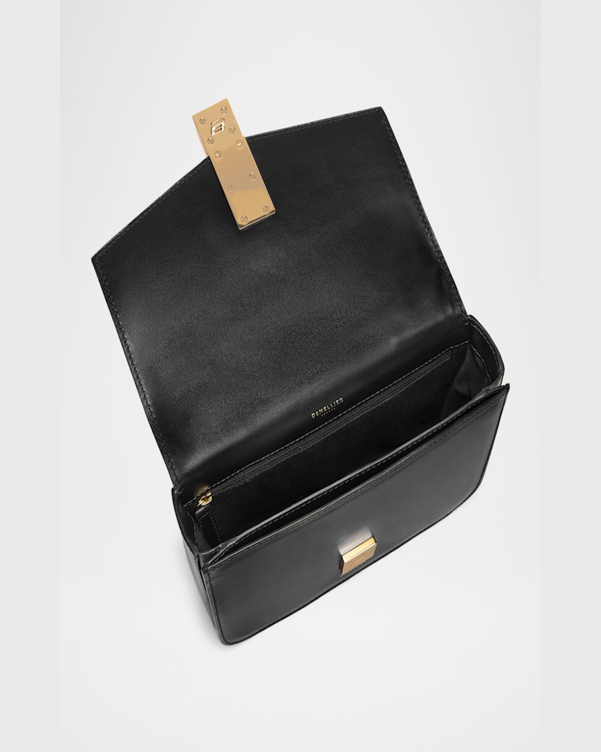 Demellier The Medium Vancouver Leather Crossbody Bag In Black