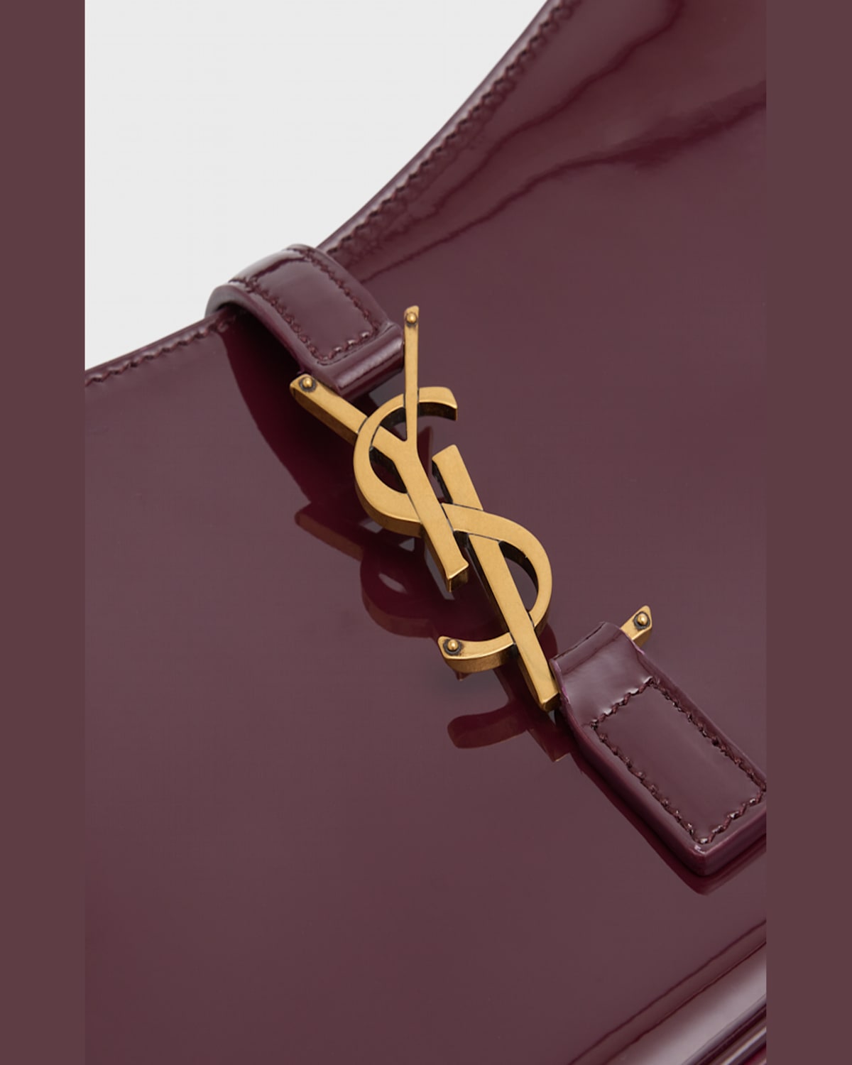 Saint Laurent Le 5 A 7 Ysl Shoulder Bag In Patent Leather In Midnight Blue