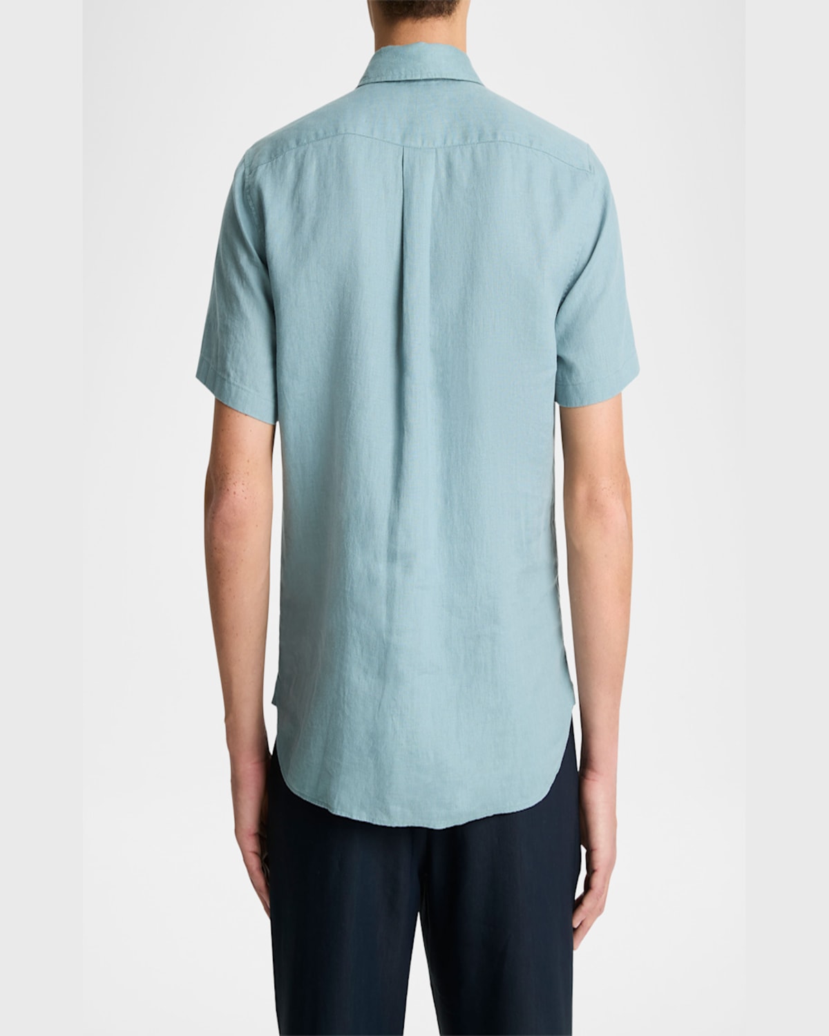 Vince Men's Linen Sport Shirt In Lagoon