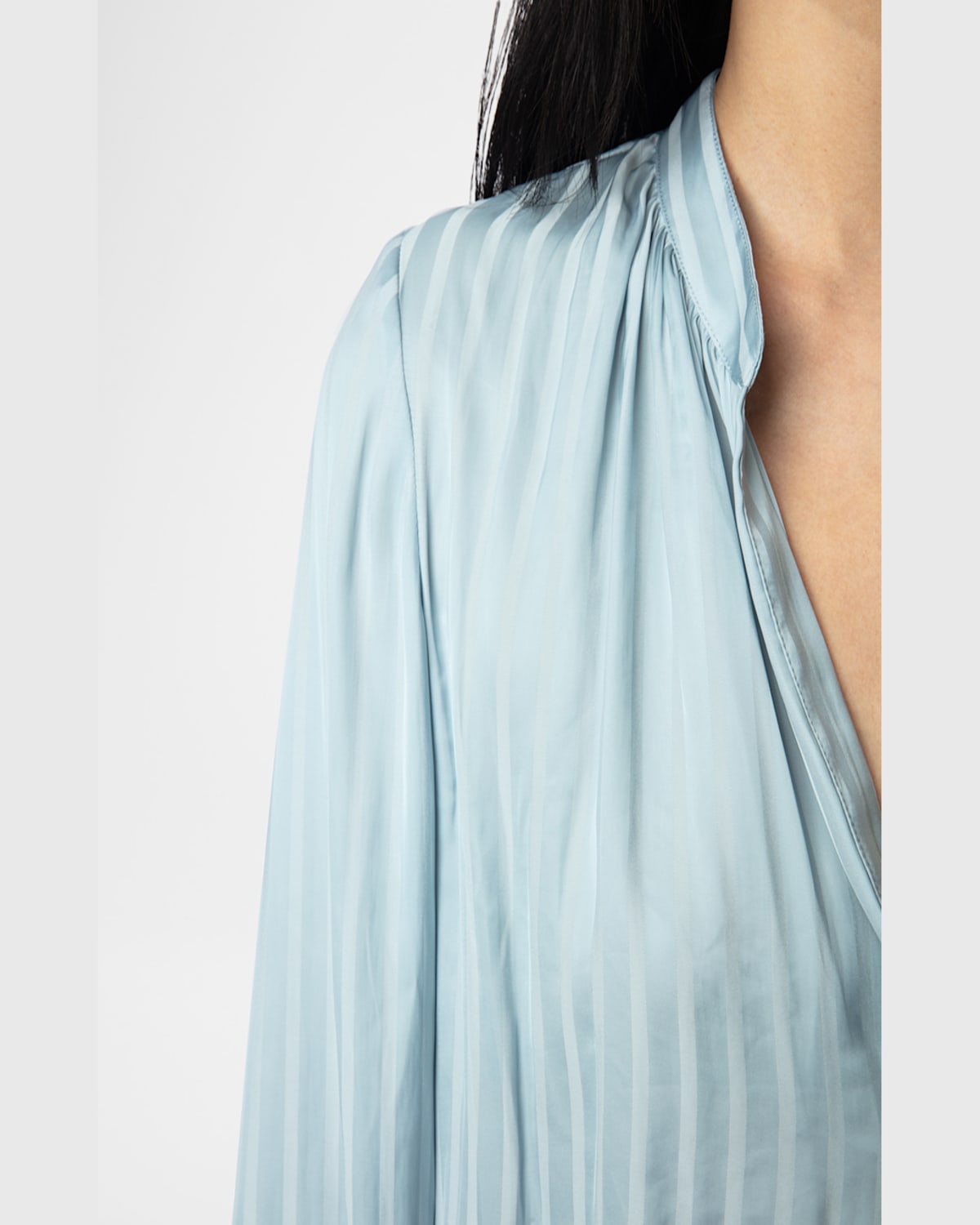 Zadig & Voltaire Womens Tink V-neck Satin Shirt Mist In Mist