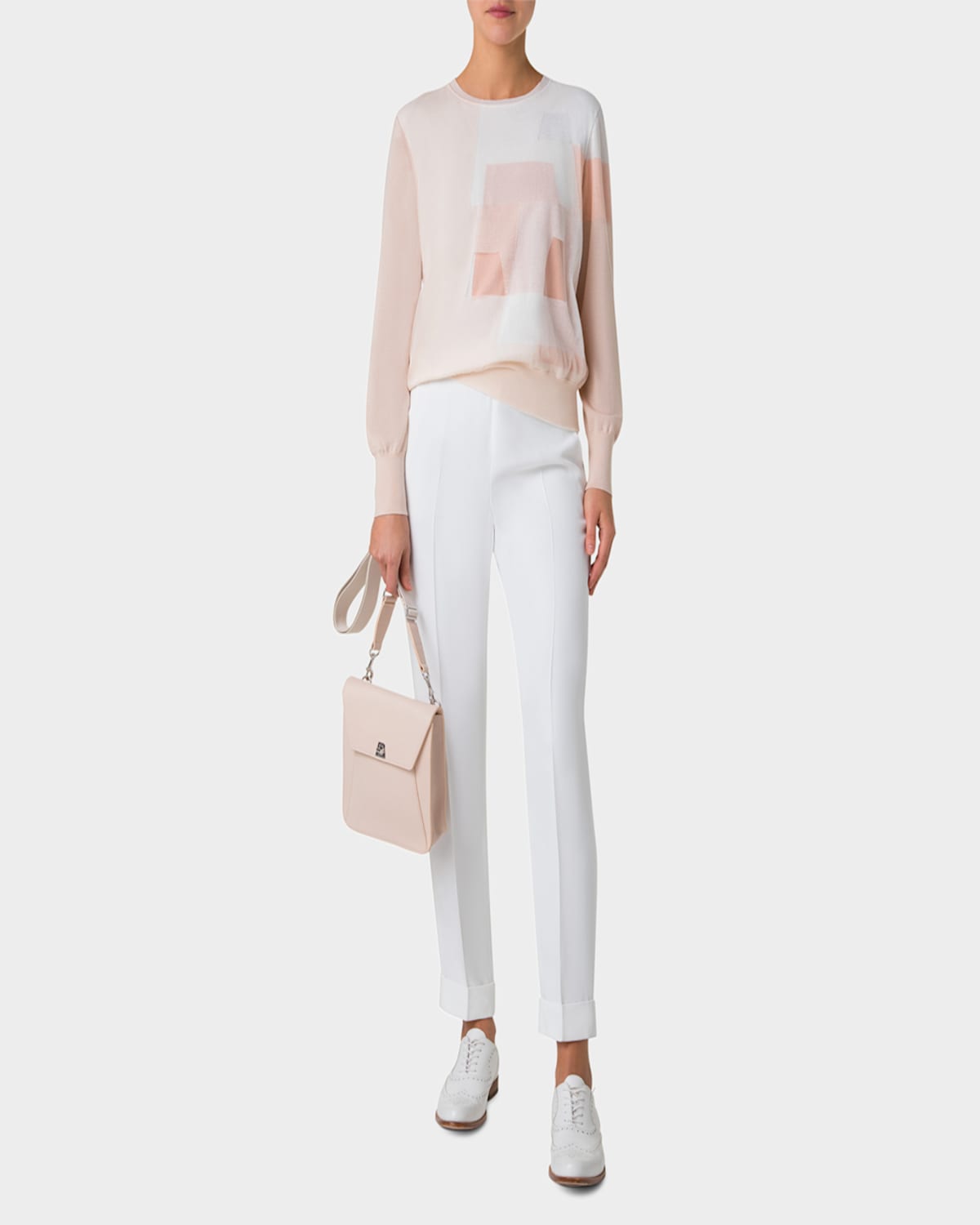 AKRIS ANOUK SMALL LEATHER MESSENGER BAG 