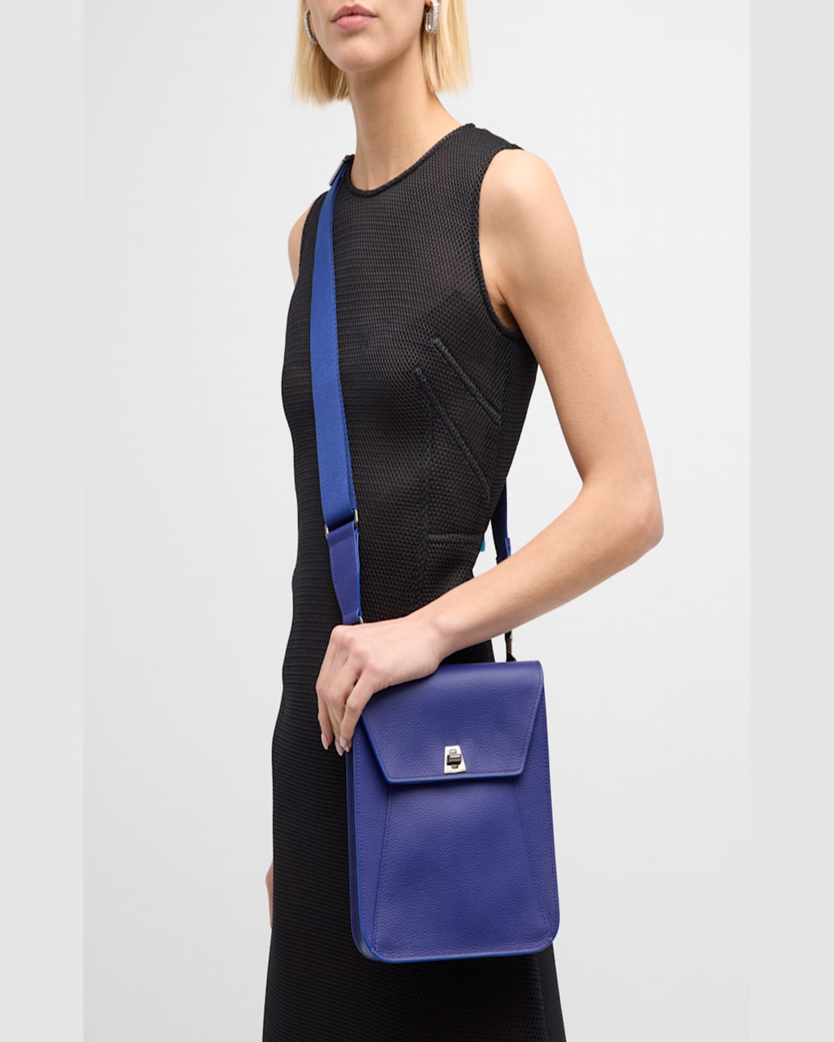 Shop Akris Anouk Small Leather Messenger Bag In Cypresse