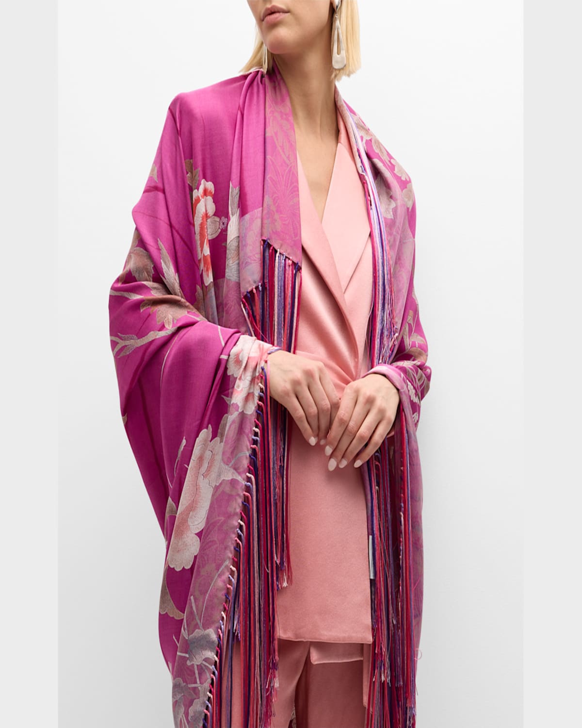 Pierre-louis Mascia Multi-color Patterned Silk Shawl In Multi Color