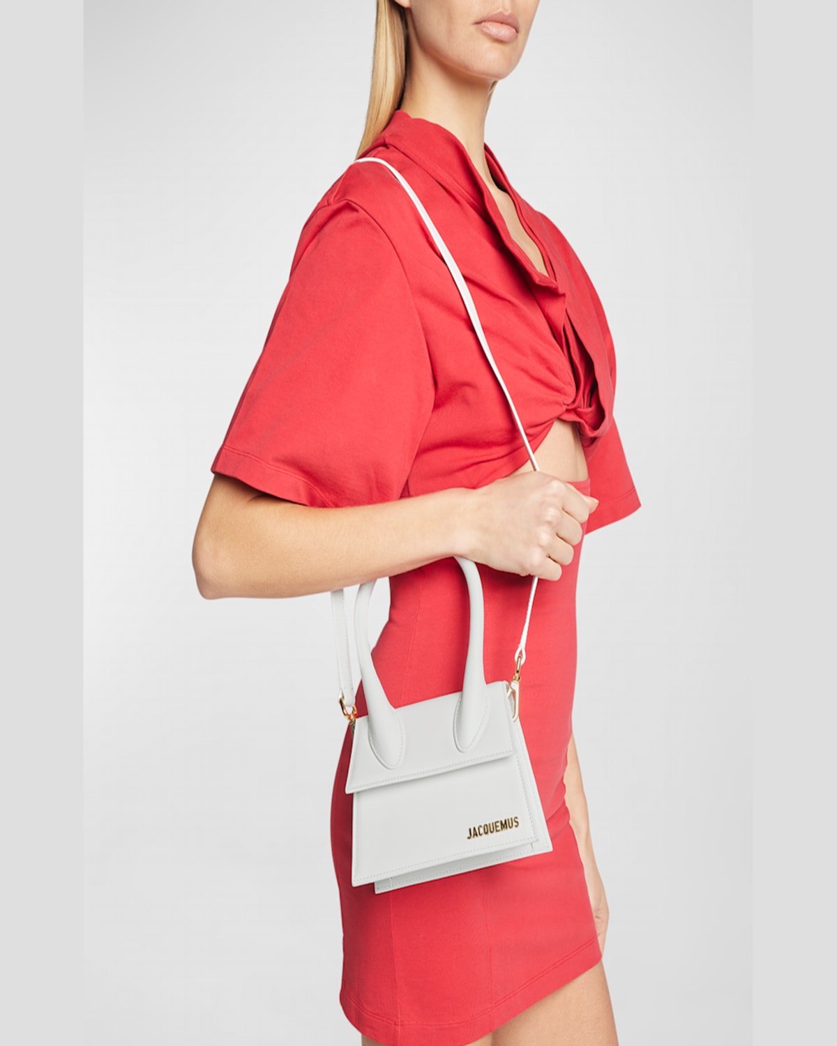 Shop Jacquemus Le Chiquito Moyen Top-handle Bag In White