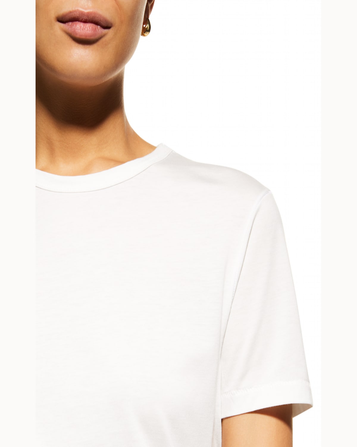 MAJESTIC LYOCELL COTTON SEMI-RELAXED SHORT-SLEEVE CREWNECK TEE 
