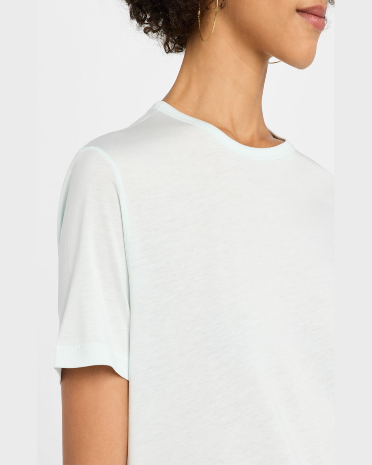 MAJESTIC LYOCELL COTTON SEMI-RELAXED SHORT-SLEEVE CREWNECK TEE 